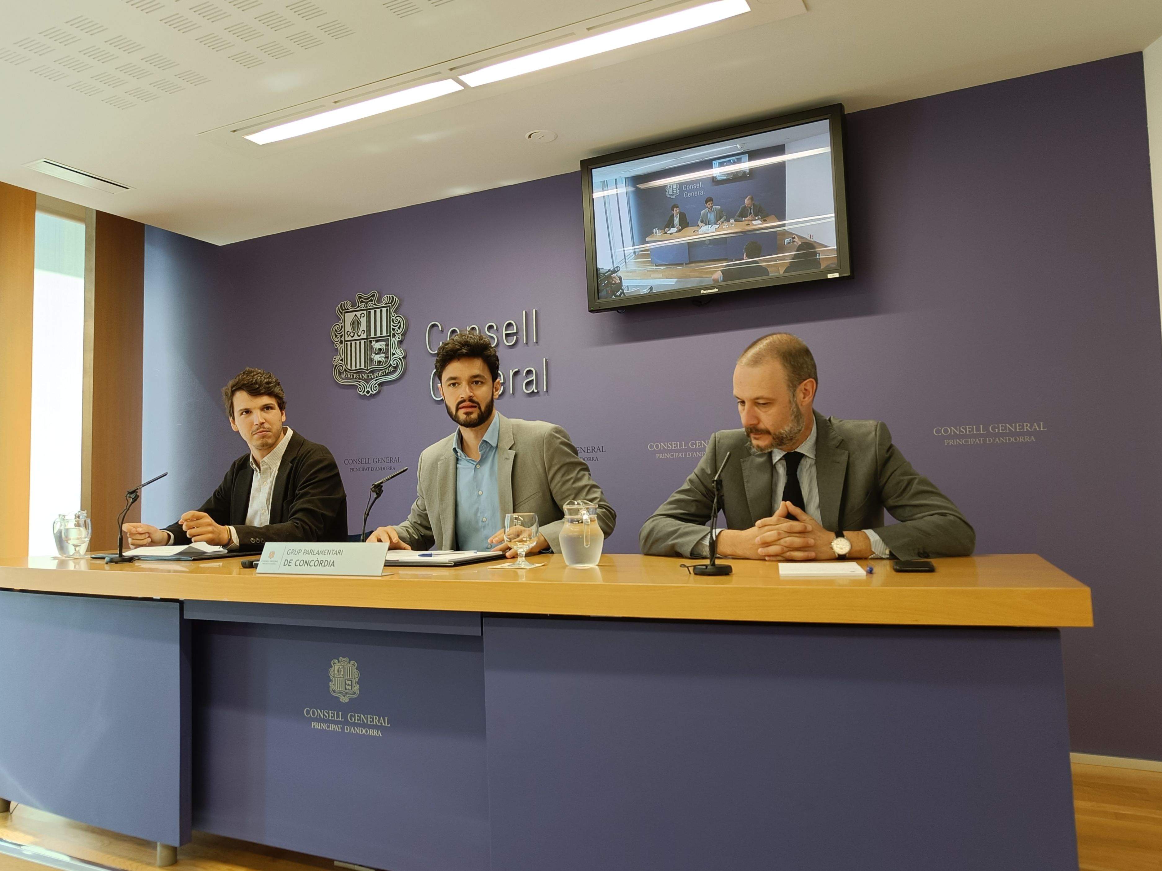 Els consellers generals de Concòrdia durant la presentació del text.