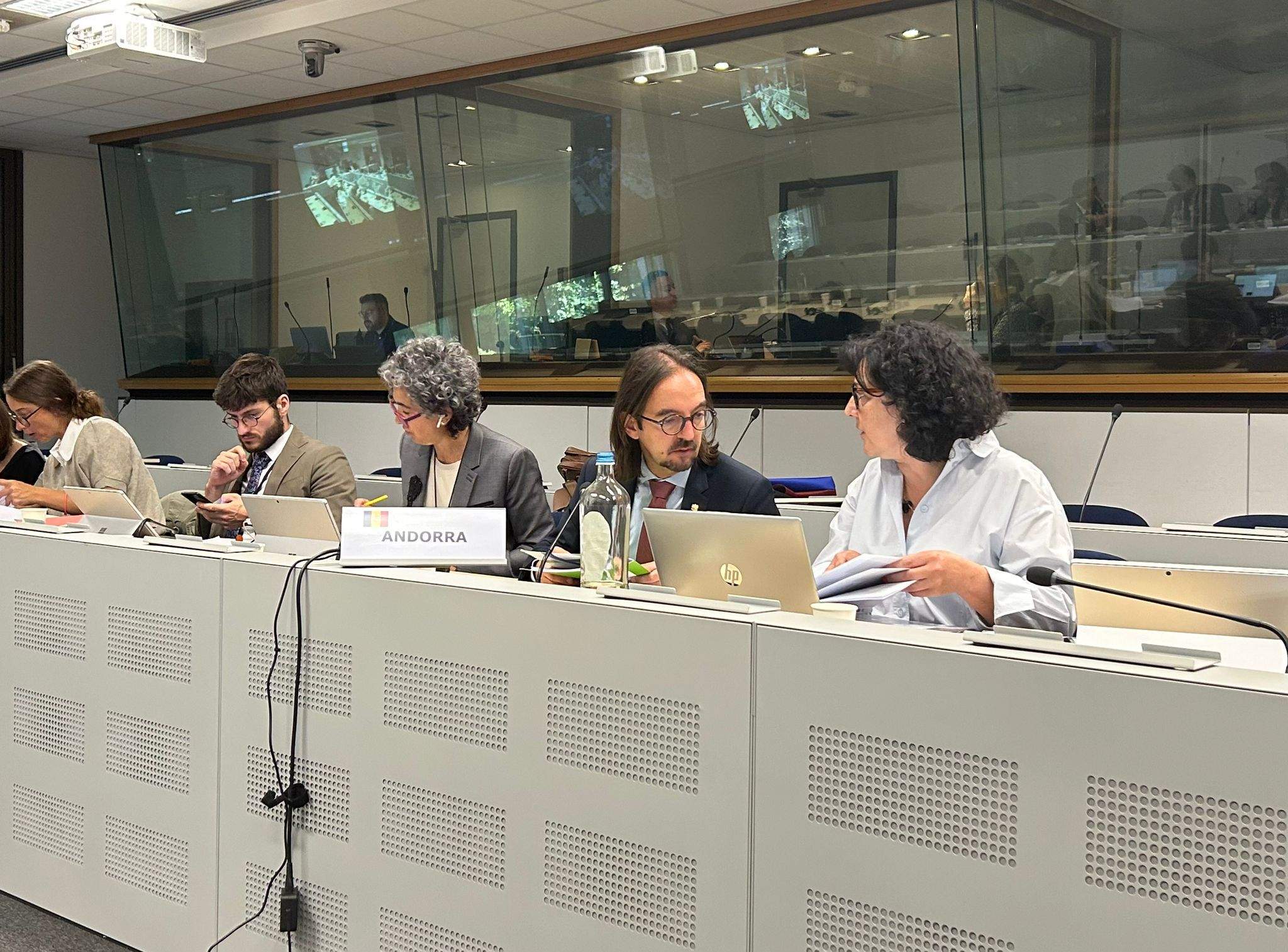 La delegació andorrana aquest dimarts a Brussel·les.