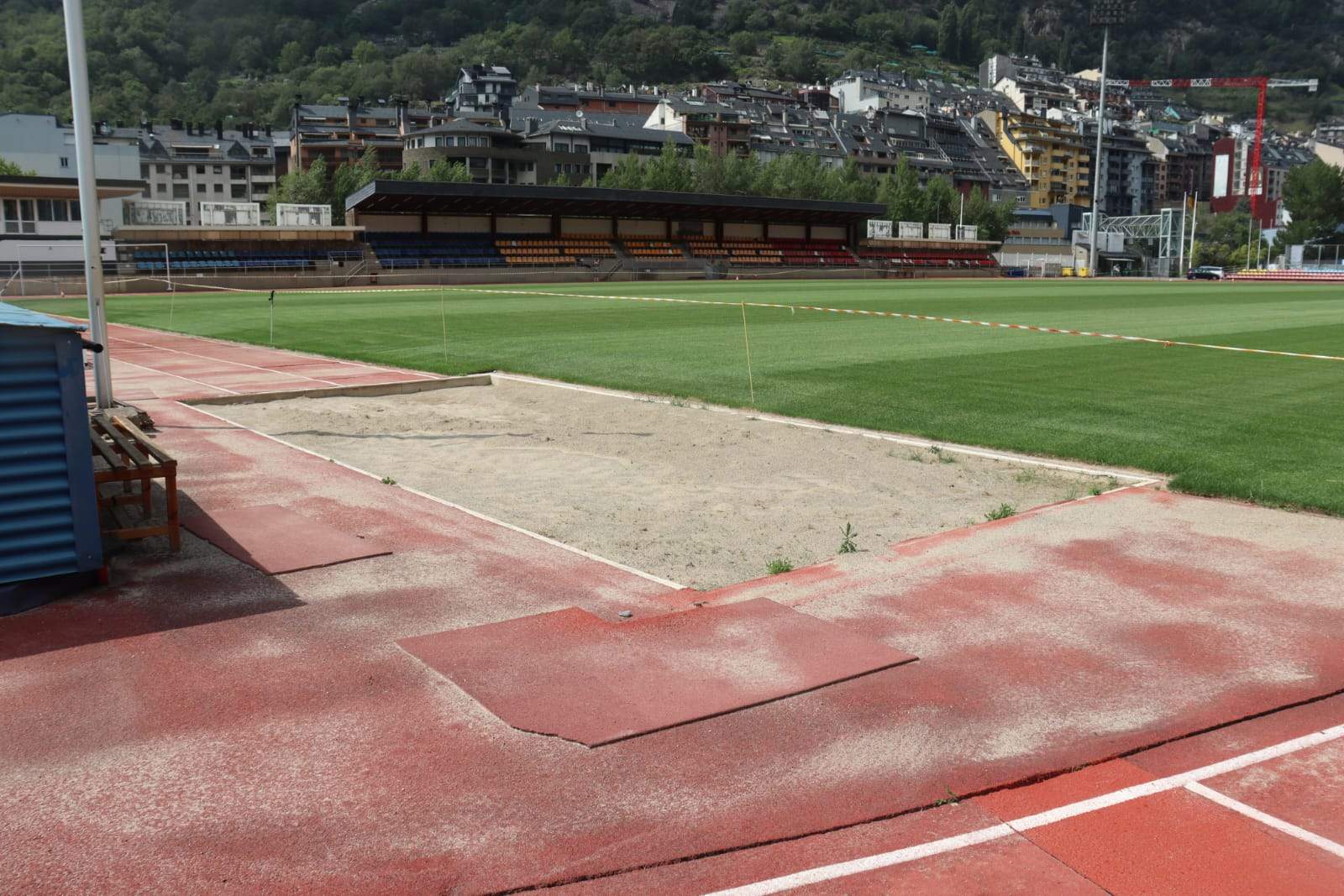 La zona de salts a l'estadi Comunal.