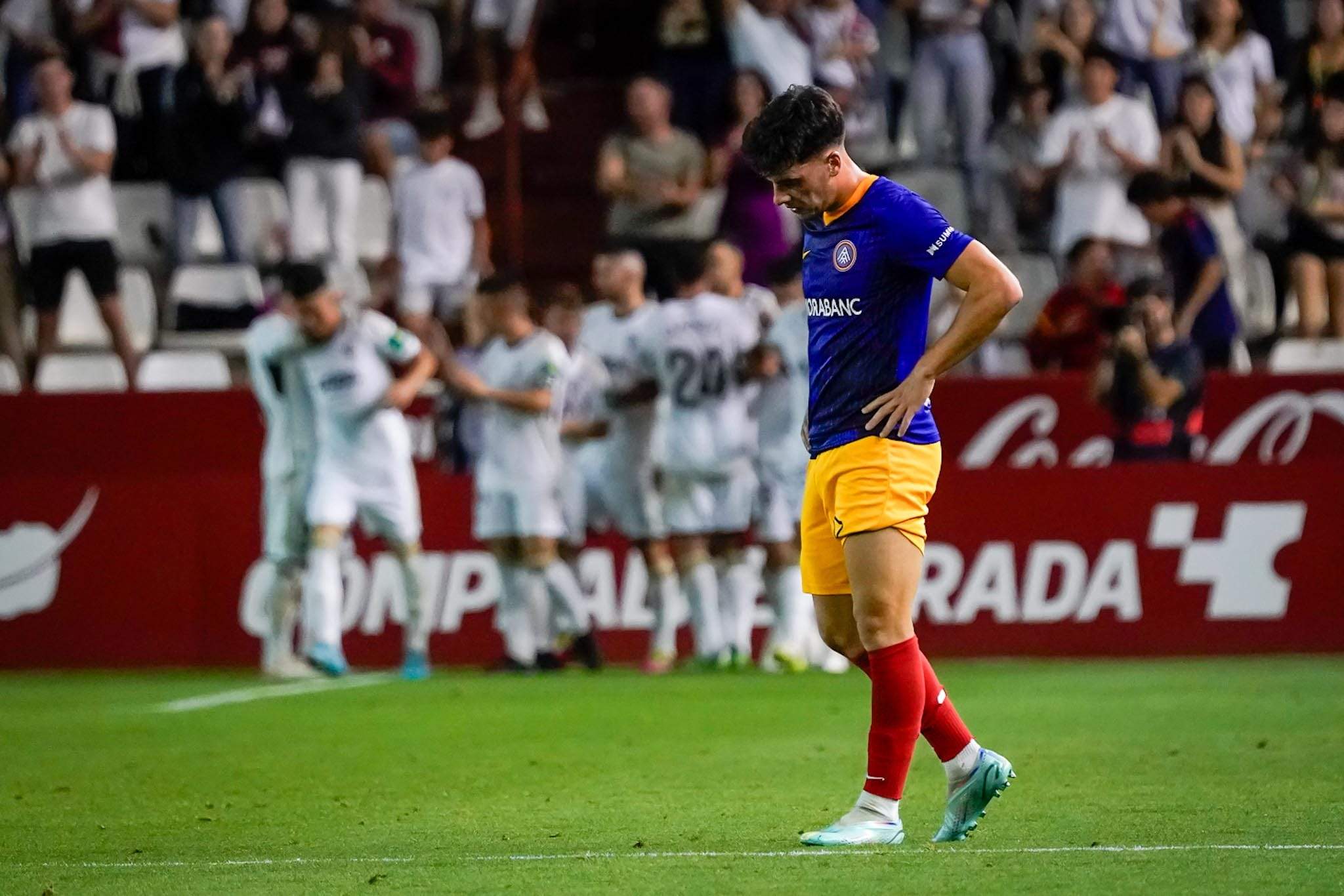 Decepció tricolor en rebre un dels gols.