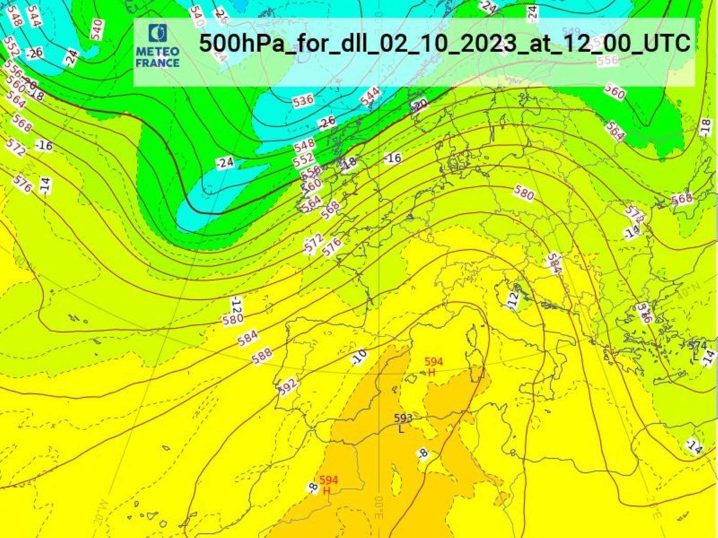 Mapa de previsió per aquest dilluns.
