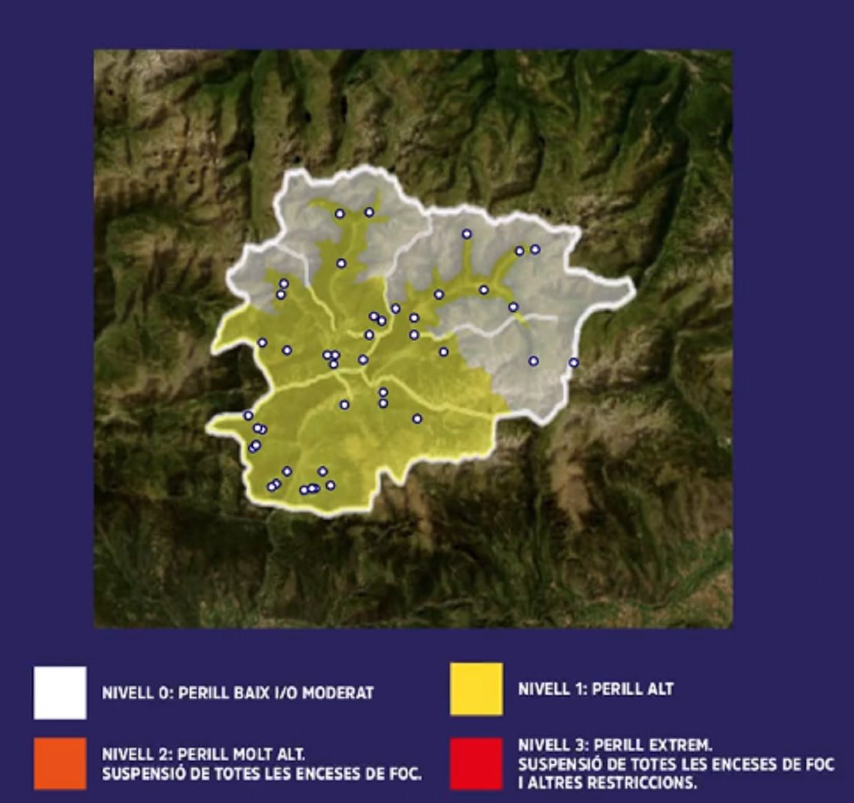 Mapa de preill d'incendis.