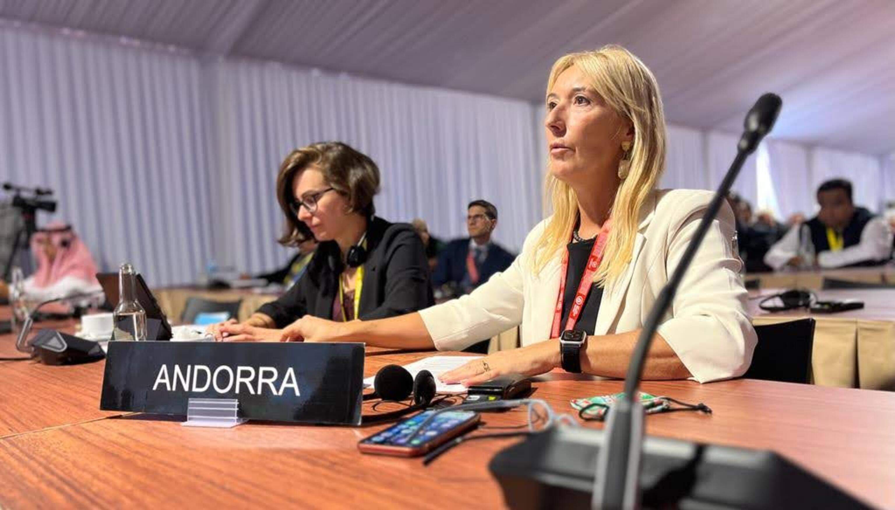 Sandra Codina durant la participació a l'Assemblea de la UIP.