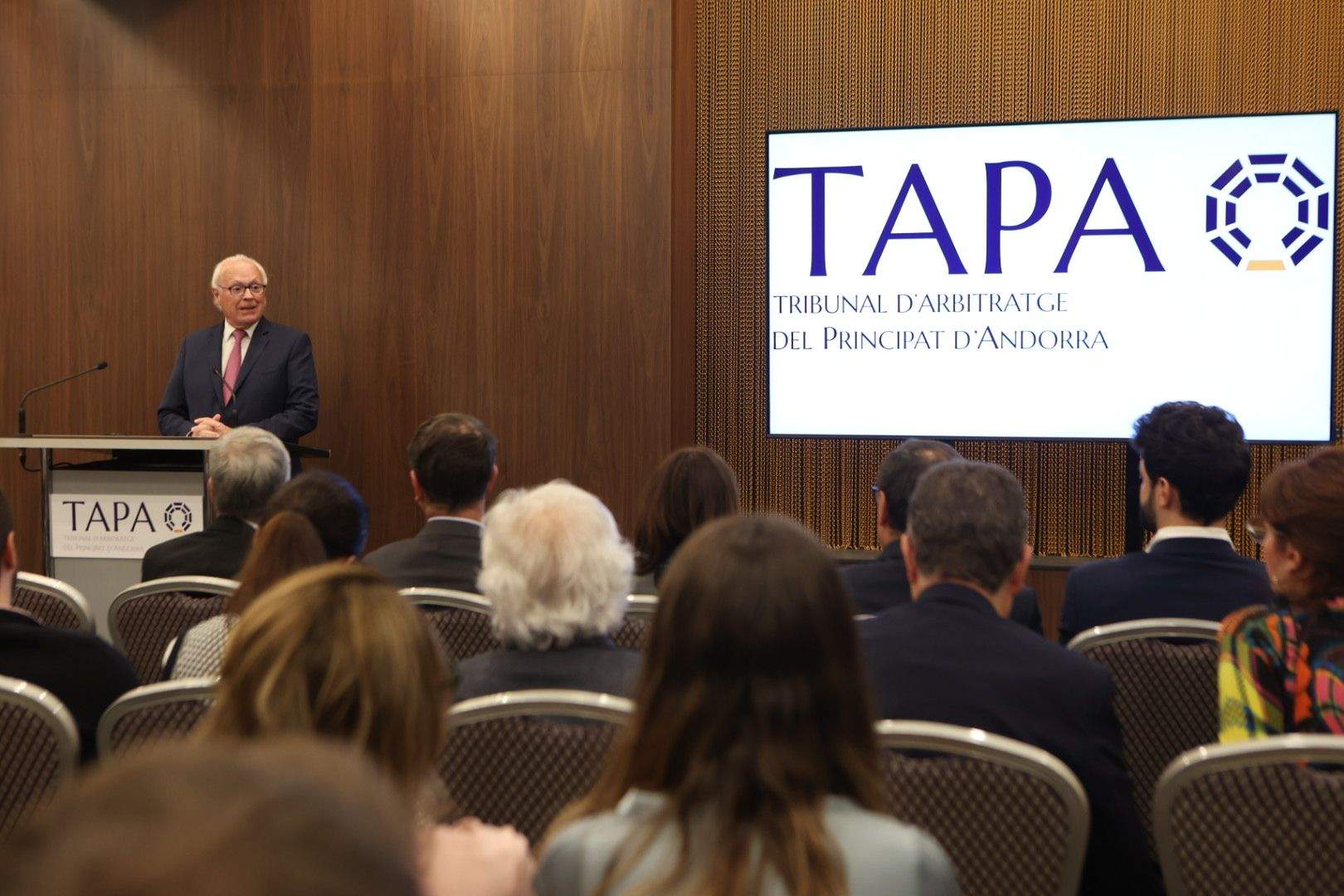 El president del TAPA durant la seva intervenció.
