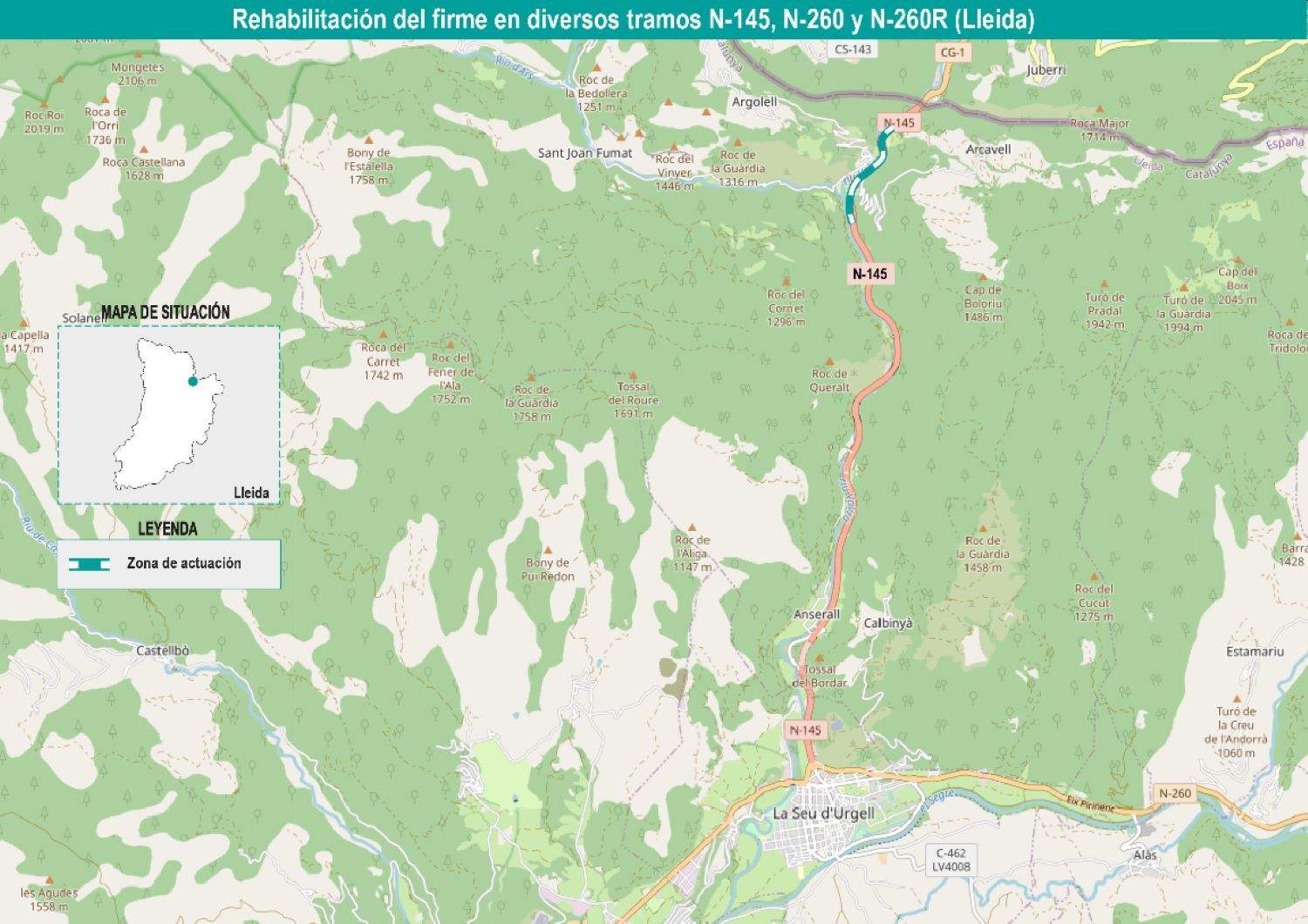 El tram de l'N-145 en el qual s'actuarà.
