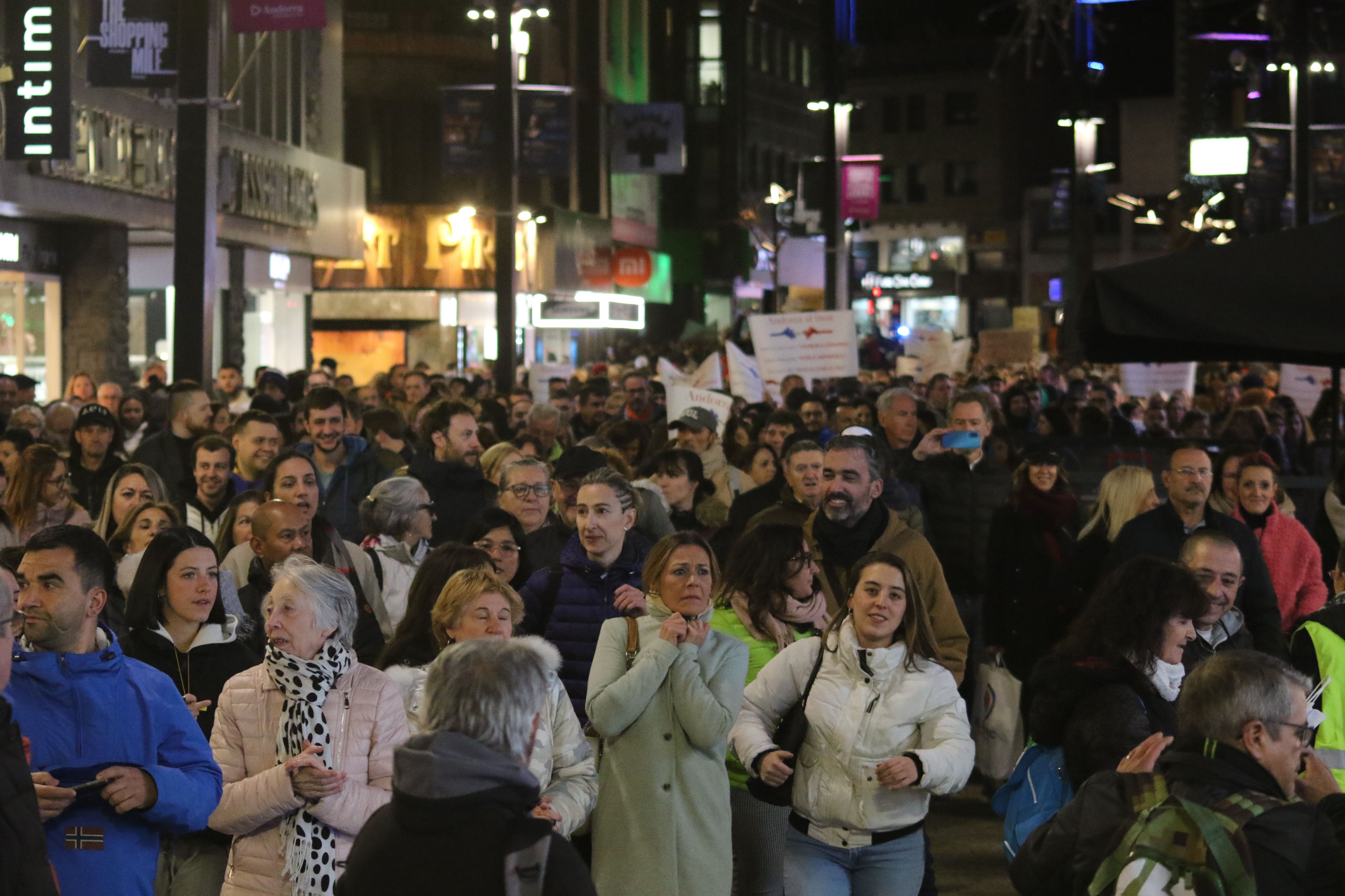 Manifestació per l'avinguda Meritxell. Manifestació per l'avinguda Meritxell.