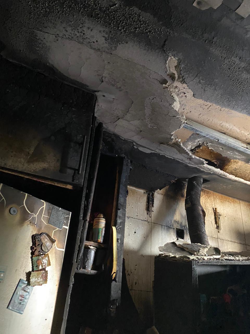 Estat en què va quedar la cuina, l'estança més afectada.