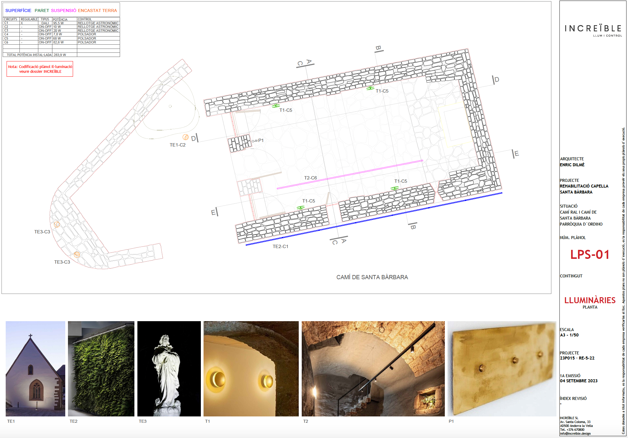 Projecte d'il·luminació previst. Projecte d'il·luminació previst.