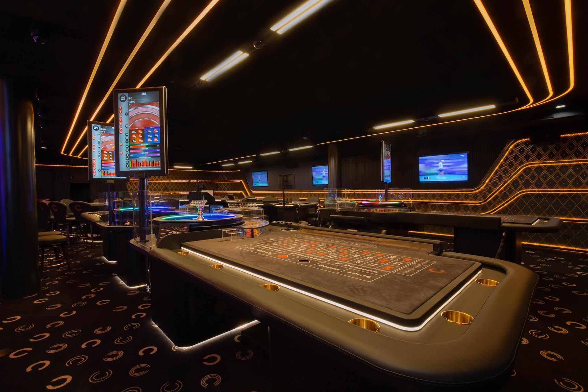 Zona de ruletes del casino.