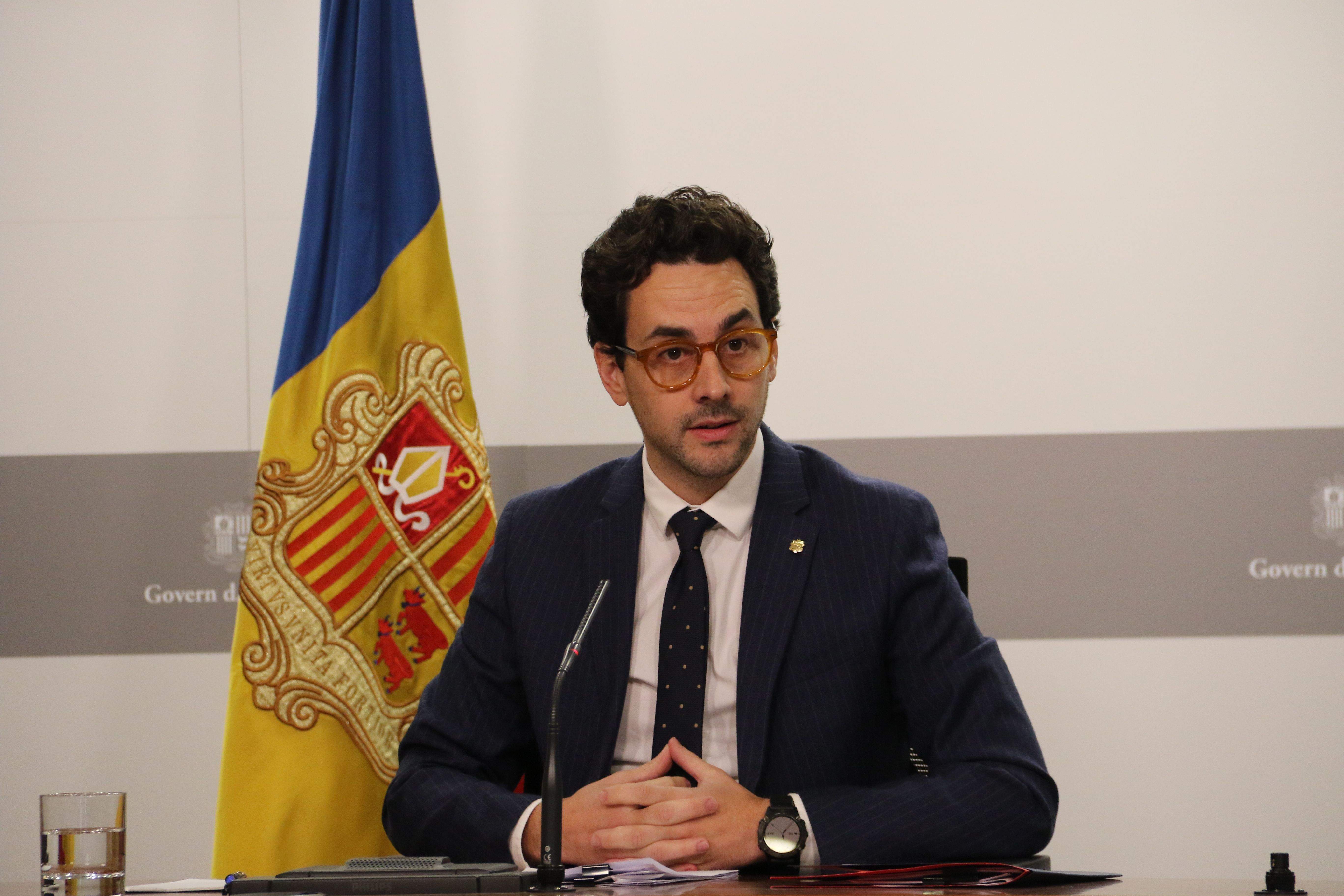 Guillem Casal durant la compareixença d'aquest matí.