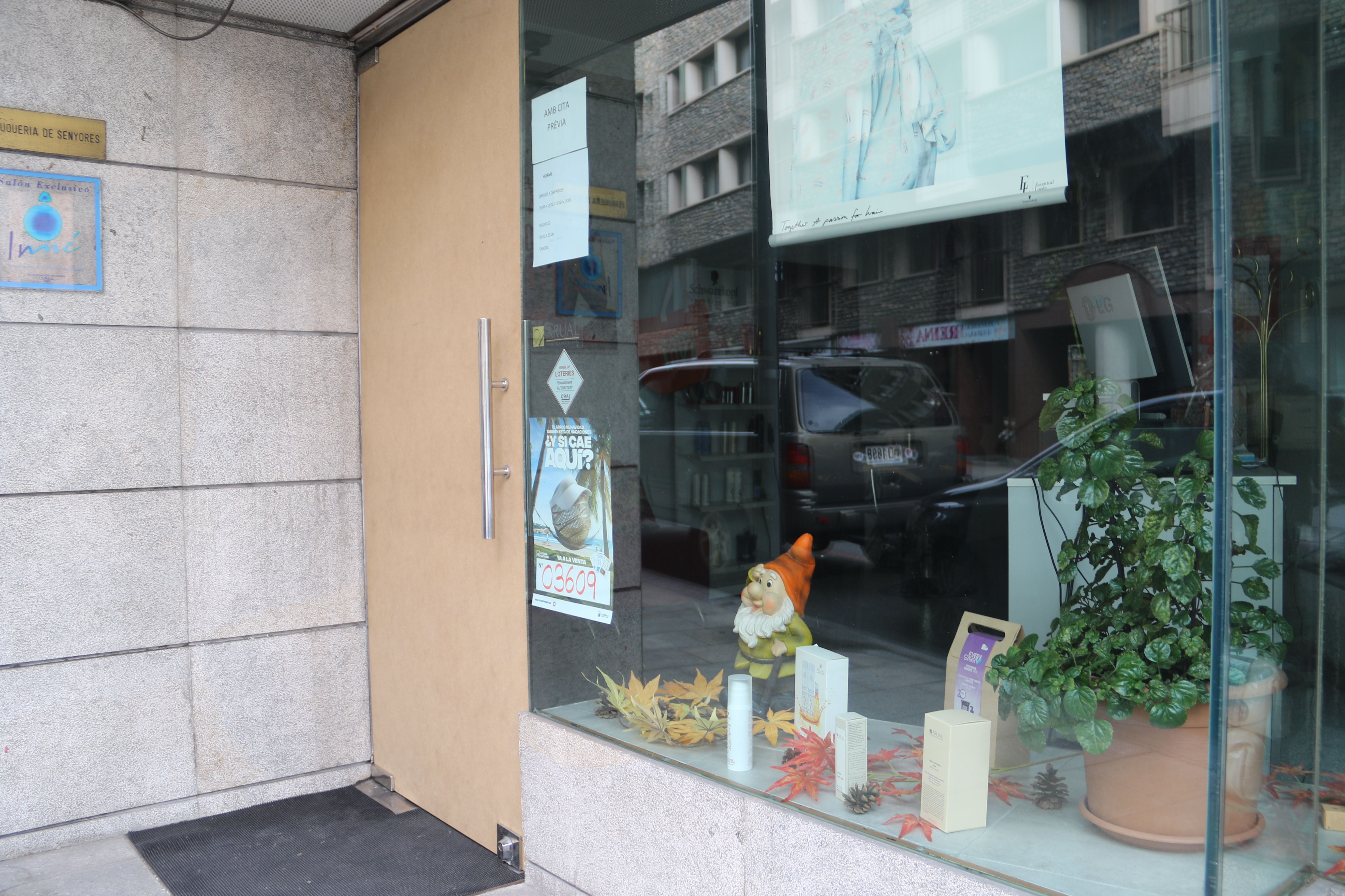 L'establiment romania tancat aquest divendres i amb una porta de fusta per substituir la trencada.