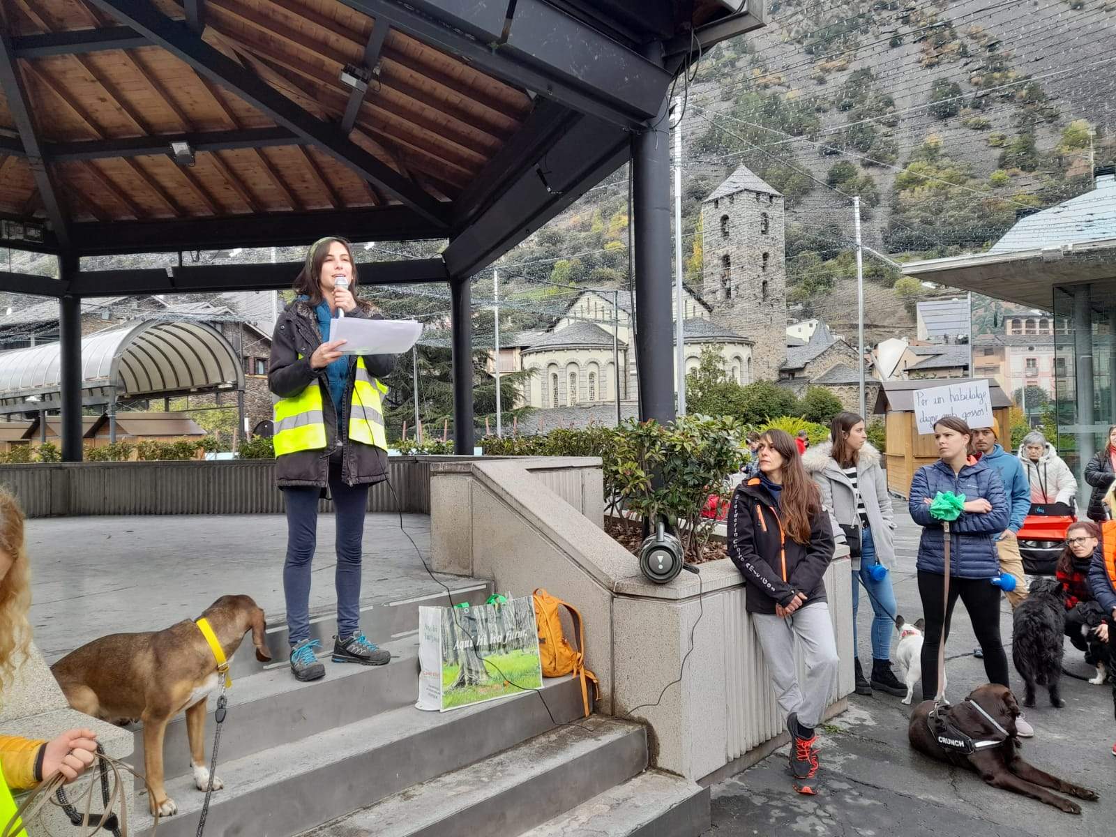La presidenta de l'associació Nami, Desirée Abarca, llegint el manifest.
