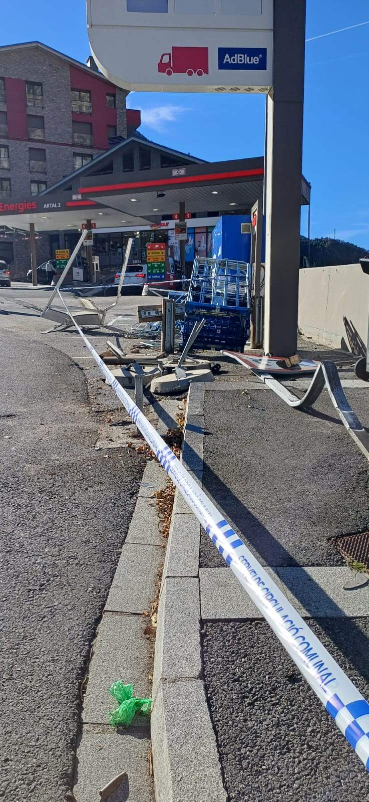 Els desperfectes causats per l'accident.