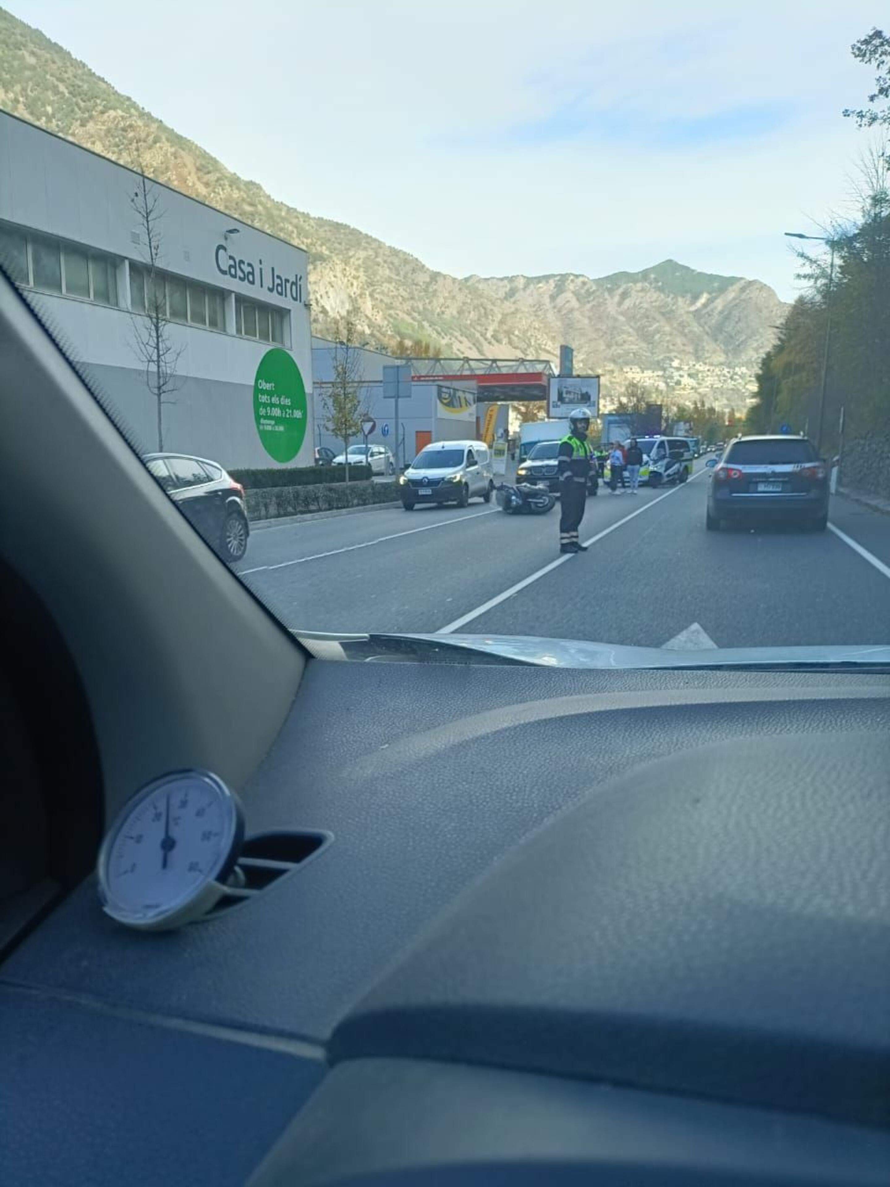 La motocicleta que s'ha vist implicada en el segon accident.