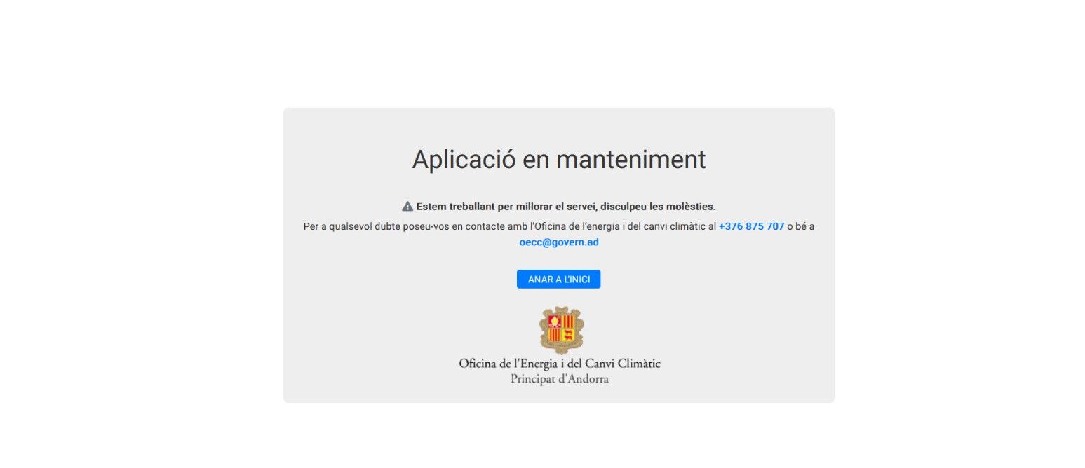El missattge que apareixia a la web.