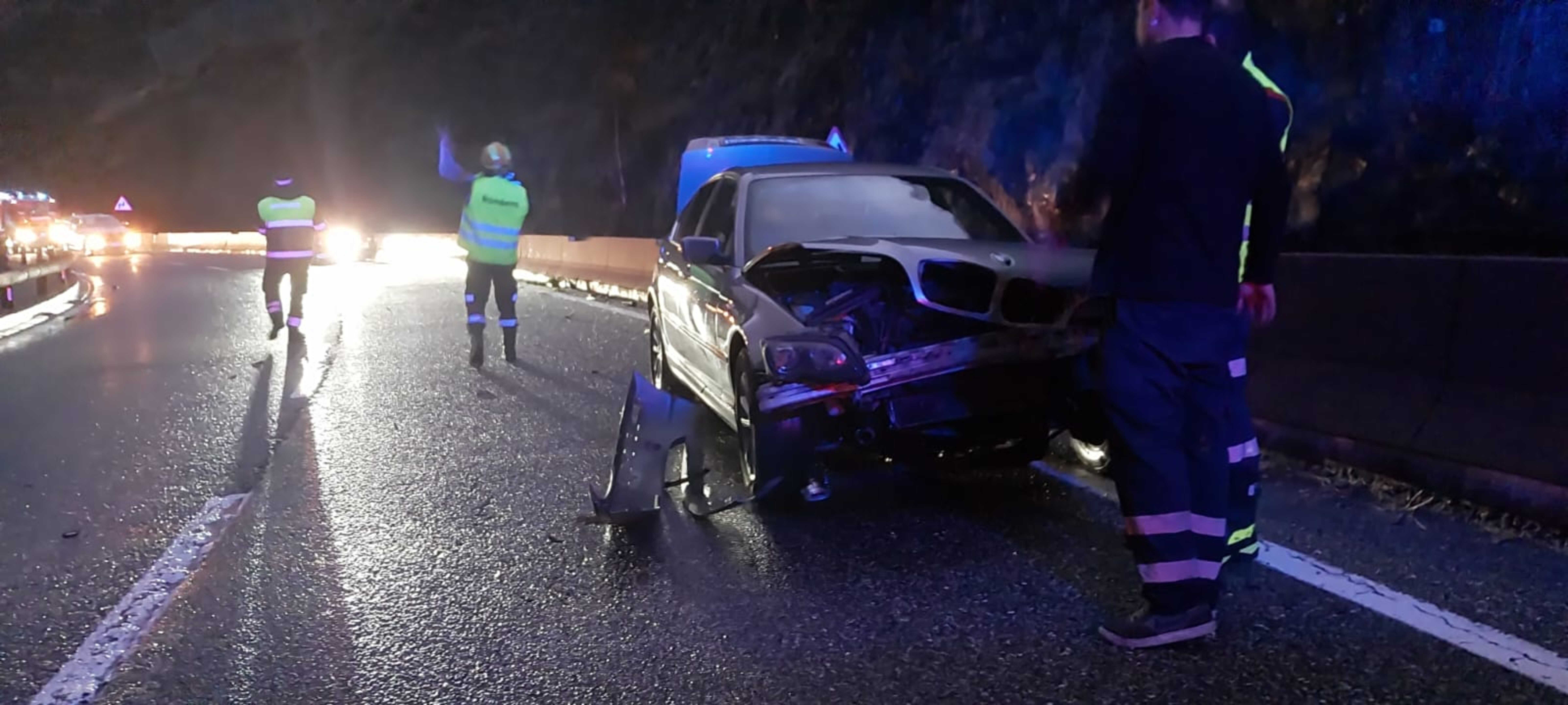 El cotxe accidentat a Canillo.