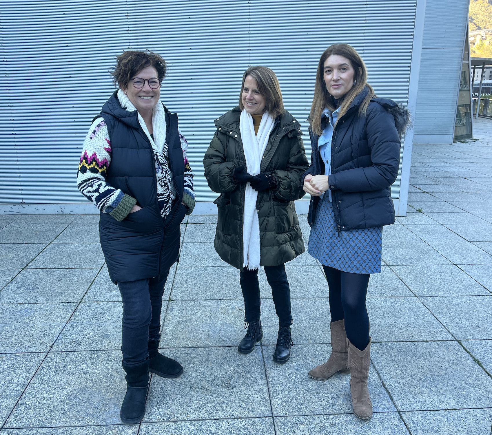 Les candidates de Consens aquest matí.