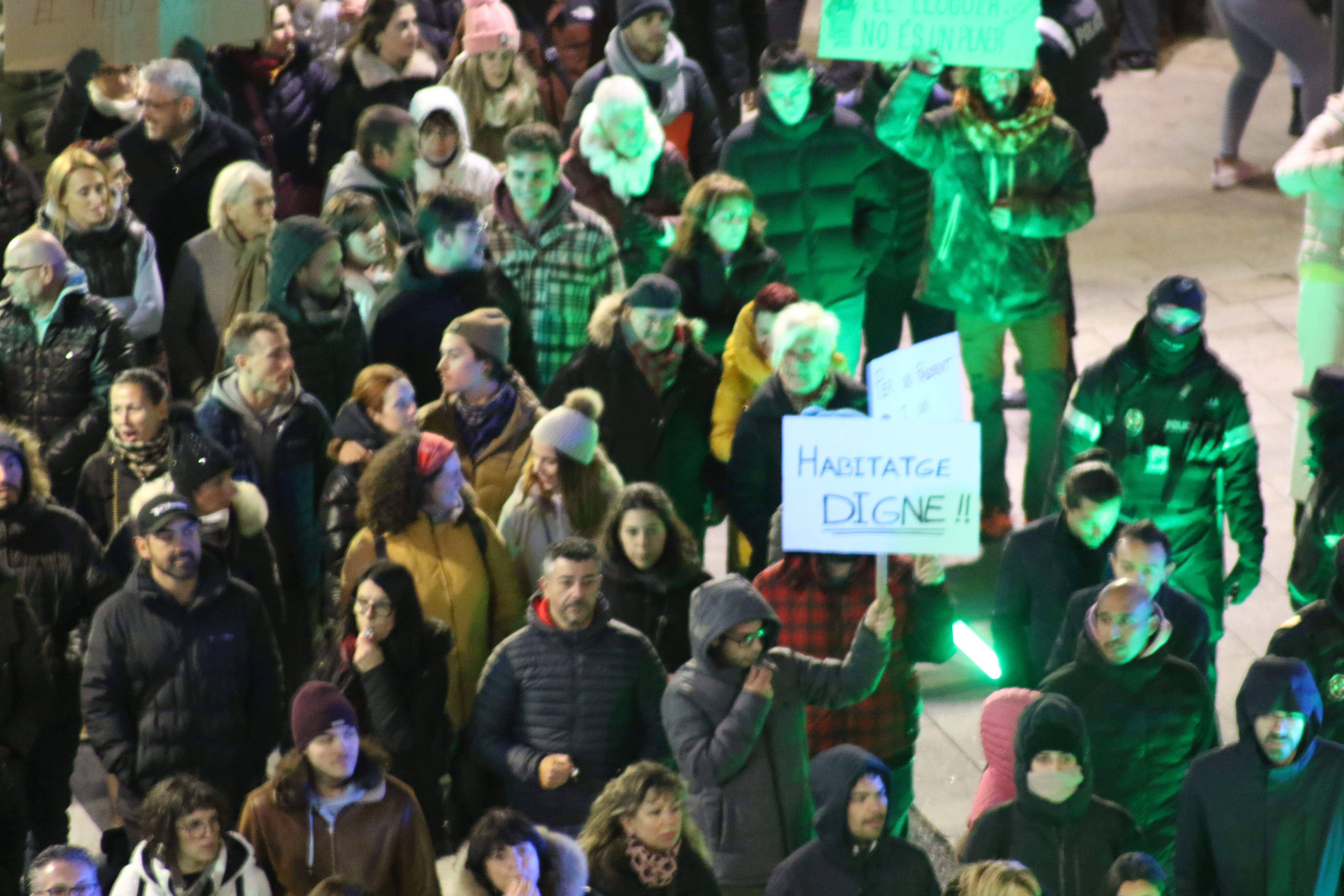 Manifestants i rètols.