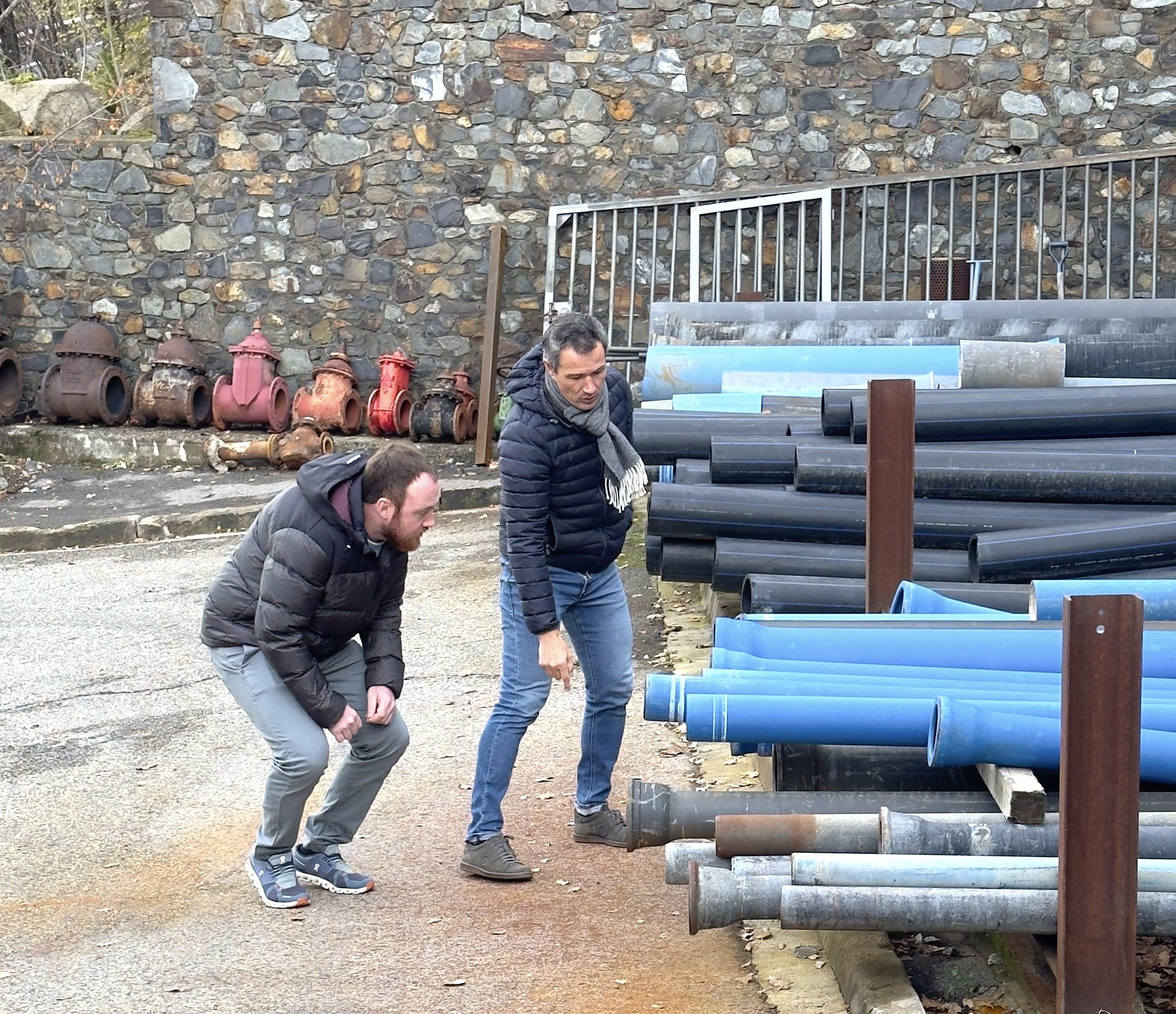 Gerard Menardia i Davis Astrié han visitat aquest matí les instal·lacions del dipòsit de les Escaubelles.