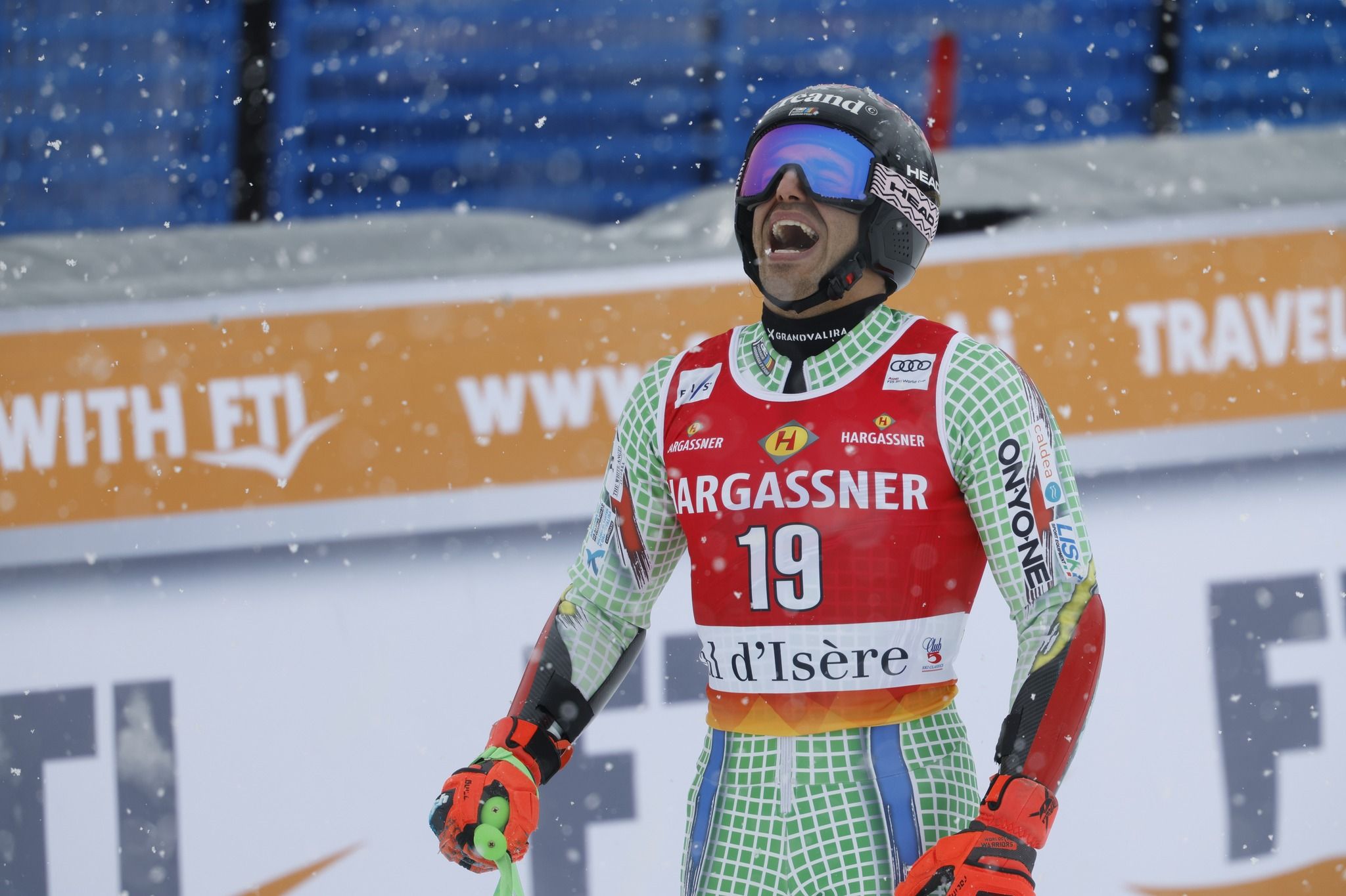 Verdú celebrant el seu bon paper.