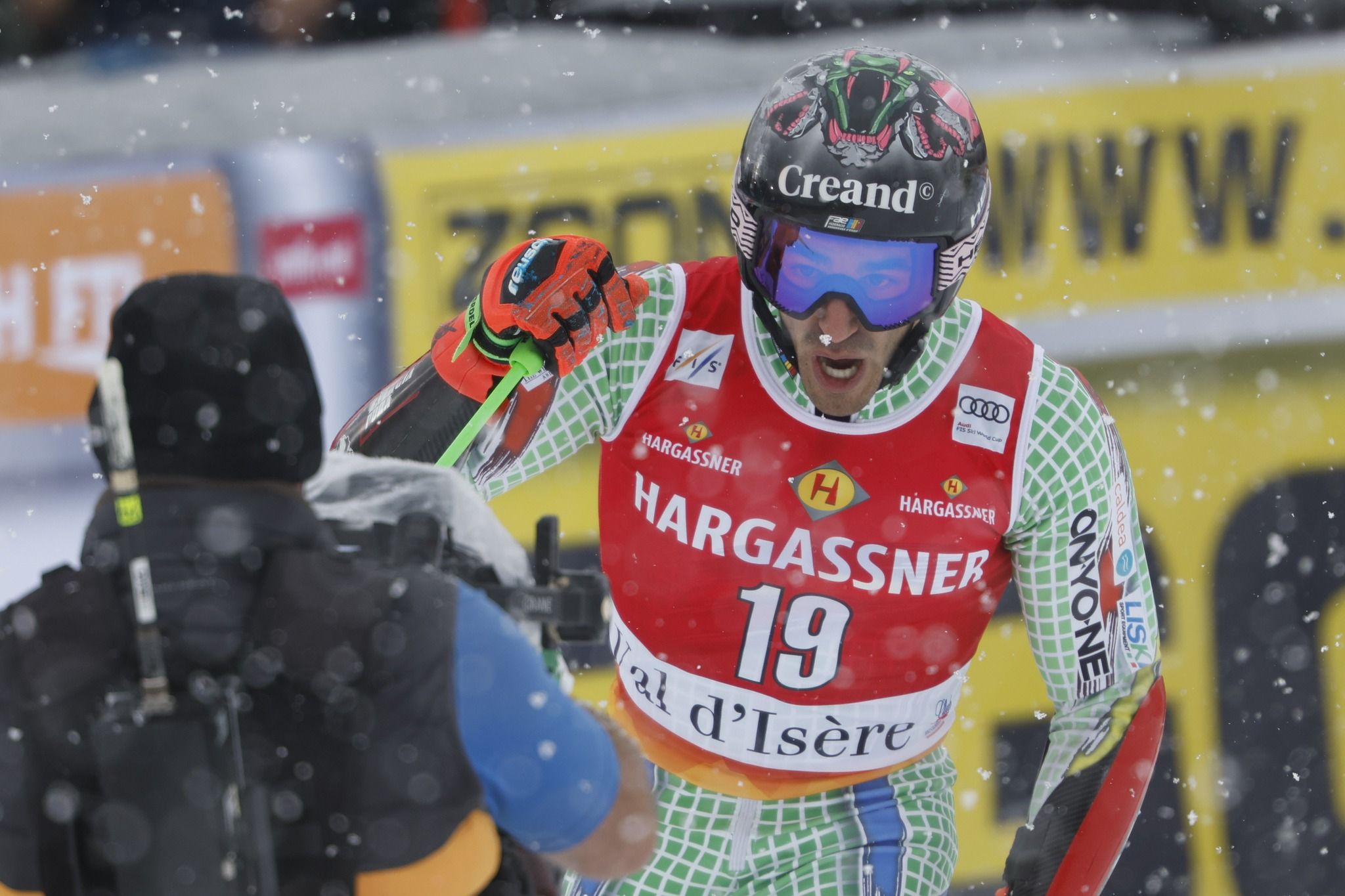 Verdú celebrant el seu bon paper.