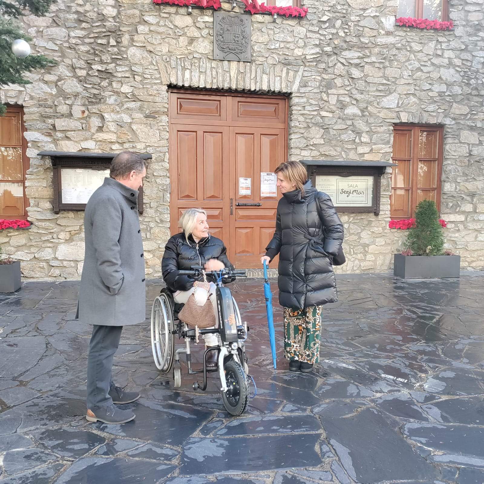 Els candidats Josep Majoral, Agustina Grandvallet i Mireia Codina.