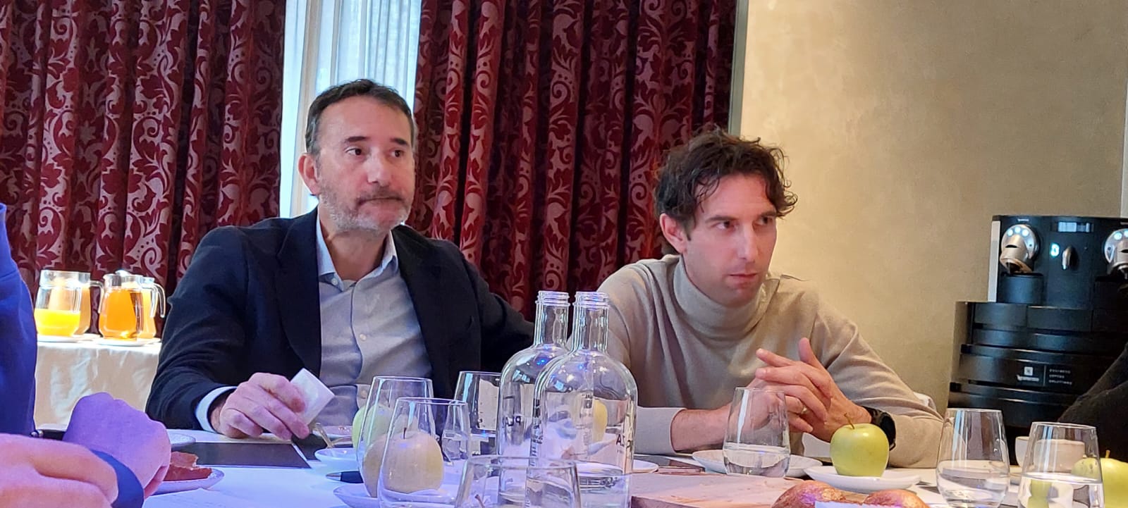 El president de l'FC Andorra, Ferran Vilaseca, i el director esportiu, Jaume Nogués.