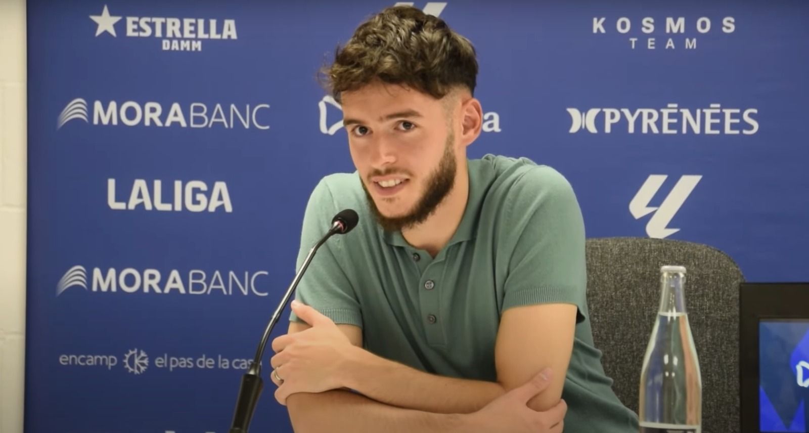 Shabani, durant la roda de premsa de presentació com a jugador tricolor.