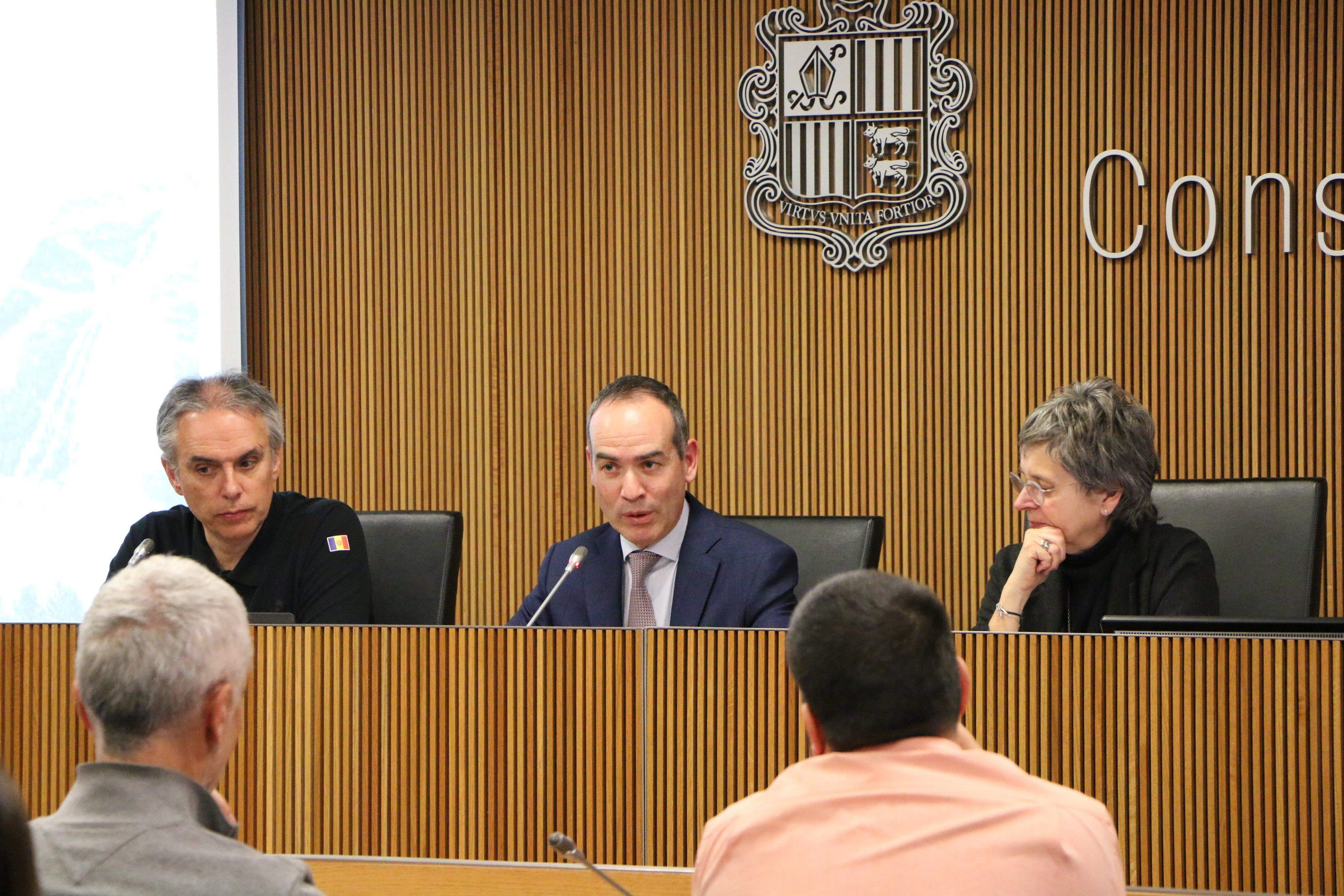 David Hidalgo i Jordi Alcobé durant la compareixença al Consell General.