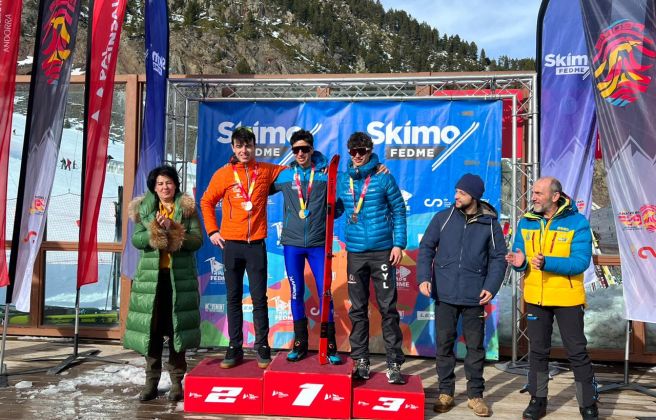 El podi U20, amb Marc Casanovas al capdavant.