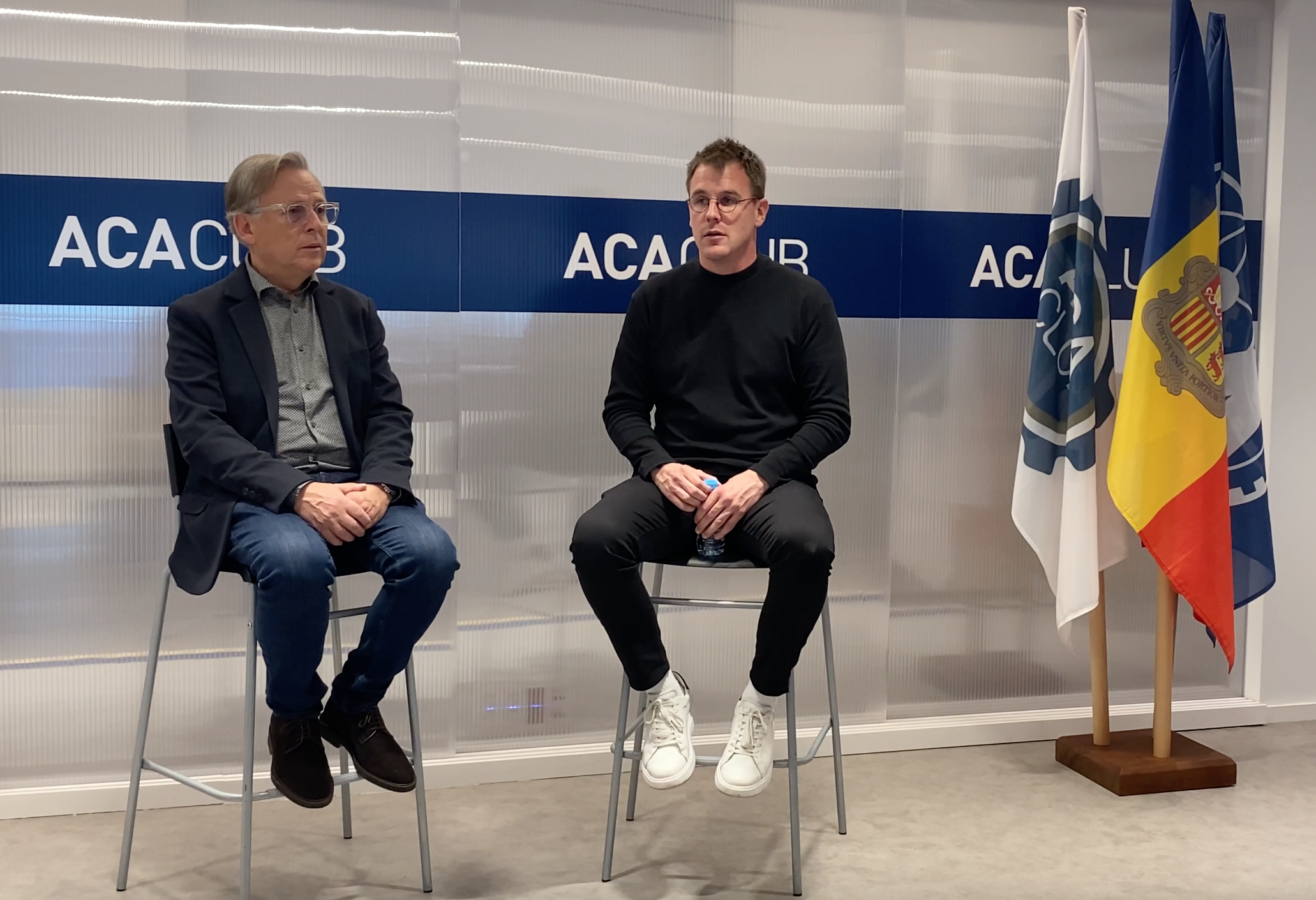 Santacreu i Capdevila durant la roda de premsa d'aquest dijous.