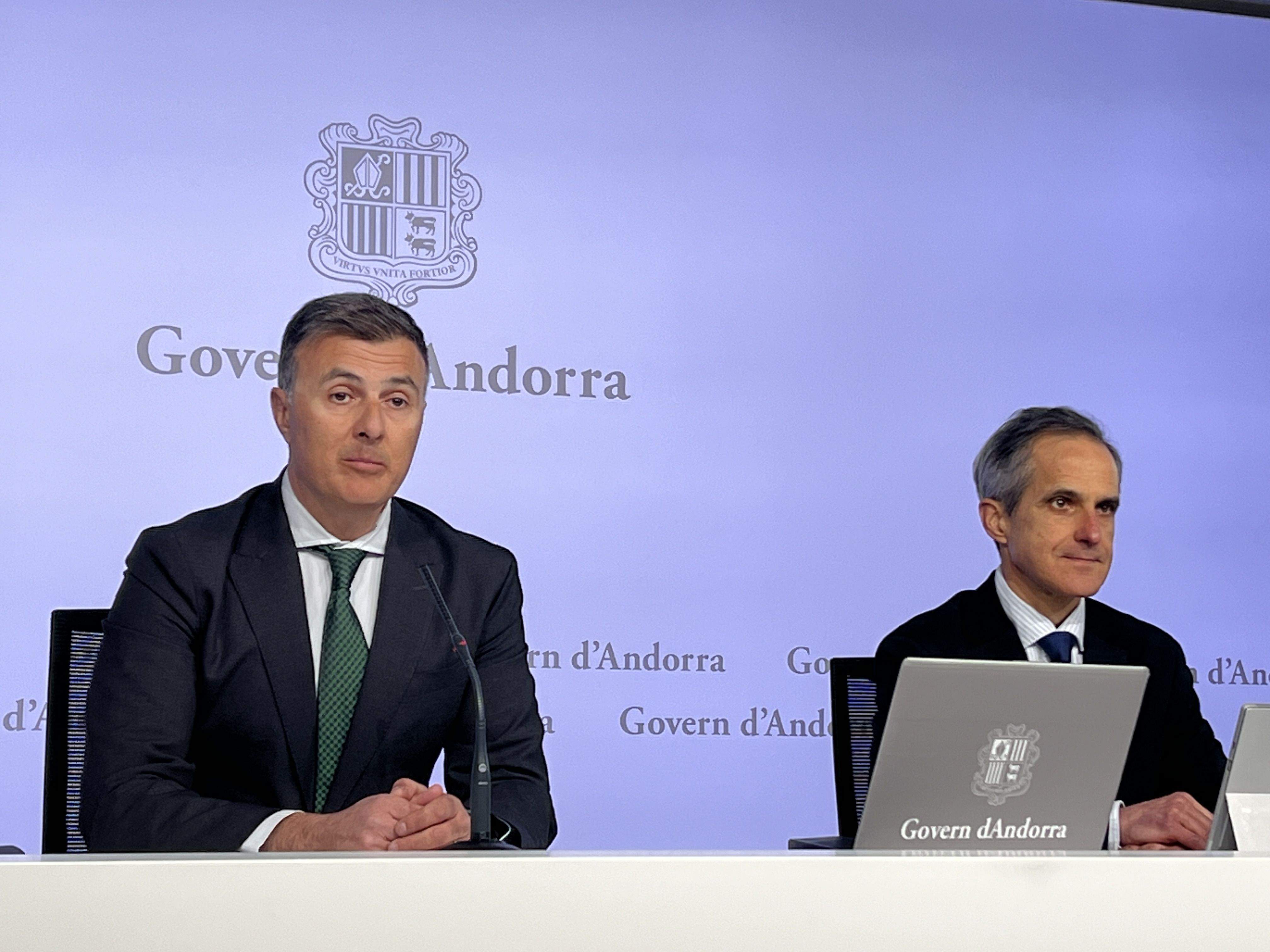 Marc Rossell i David Vicente durant la compareixença.