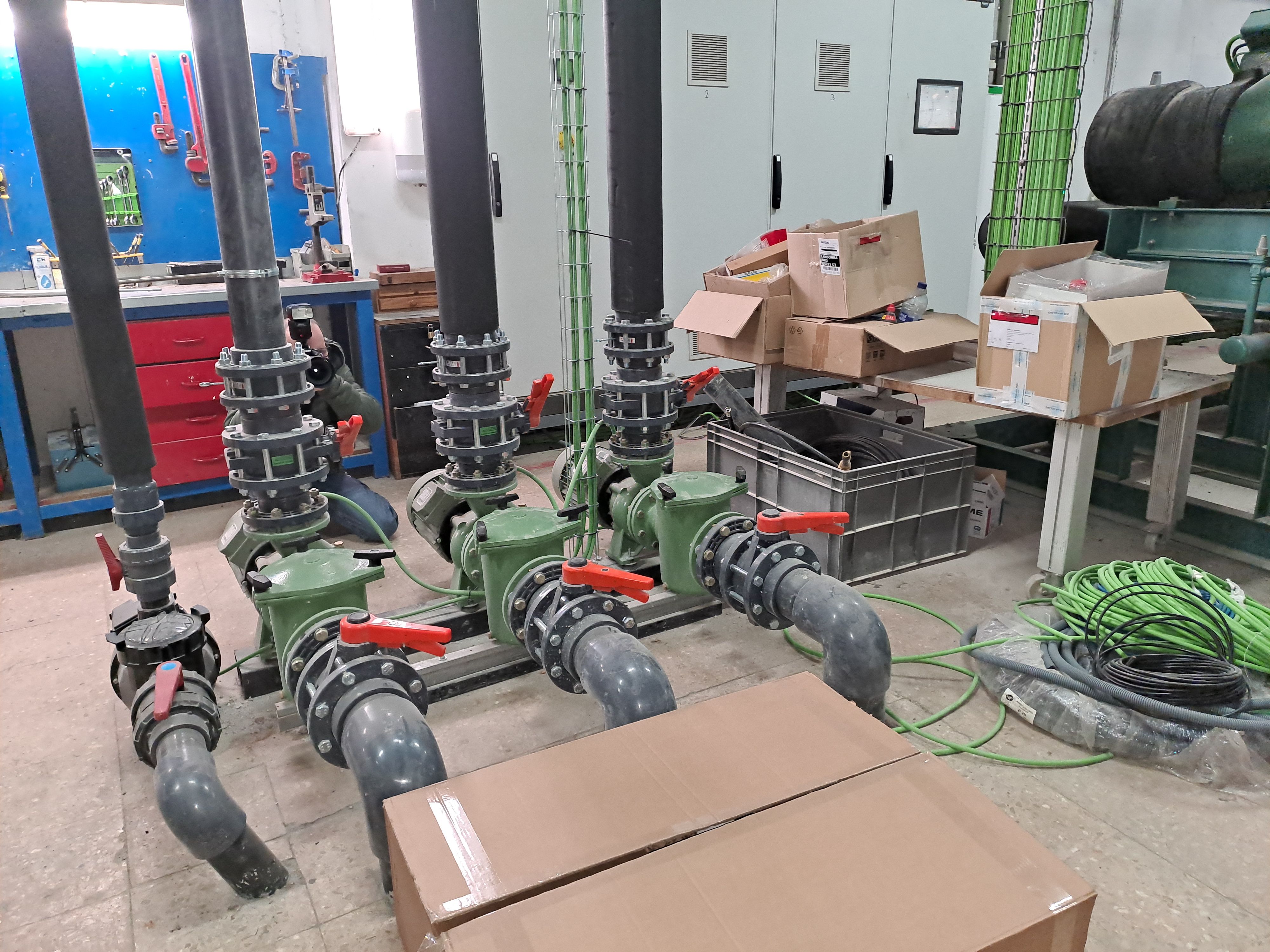 La maquinària per controlar els tobogans. La maquinària per controlar els tobogans.