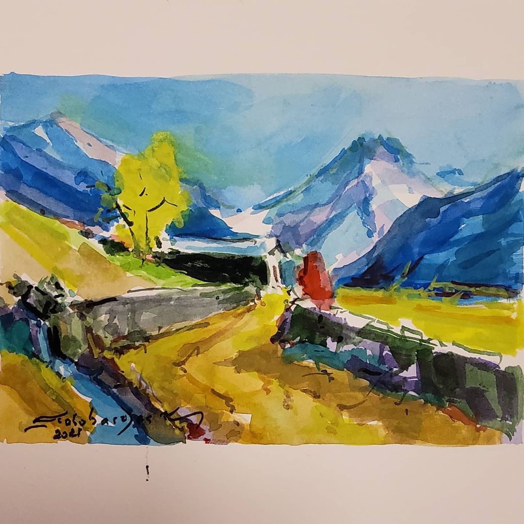 Aquarel·la de la Vall d'Incles, el paisatge andorrà que més va pintar Galobardes. Aquarel·la de la Vall d'Incles, el paisatge andorrà que més va pintar Galobardes.