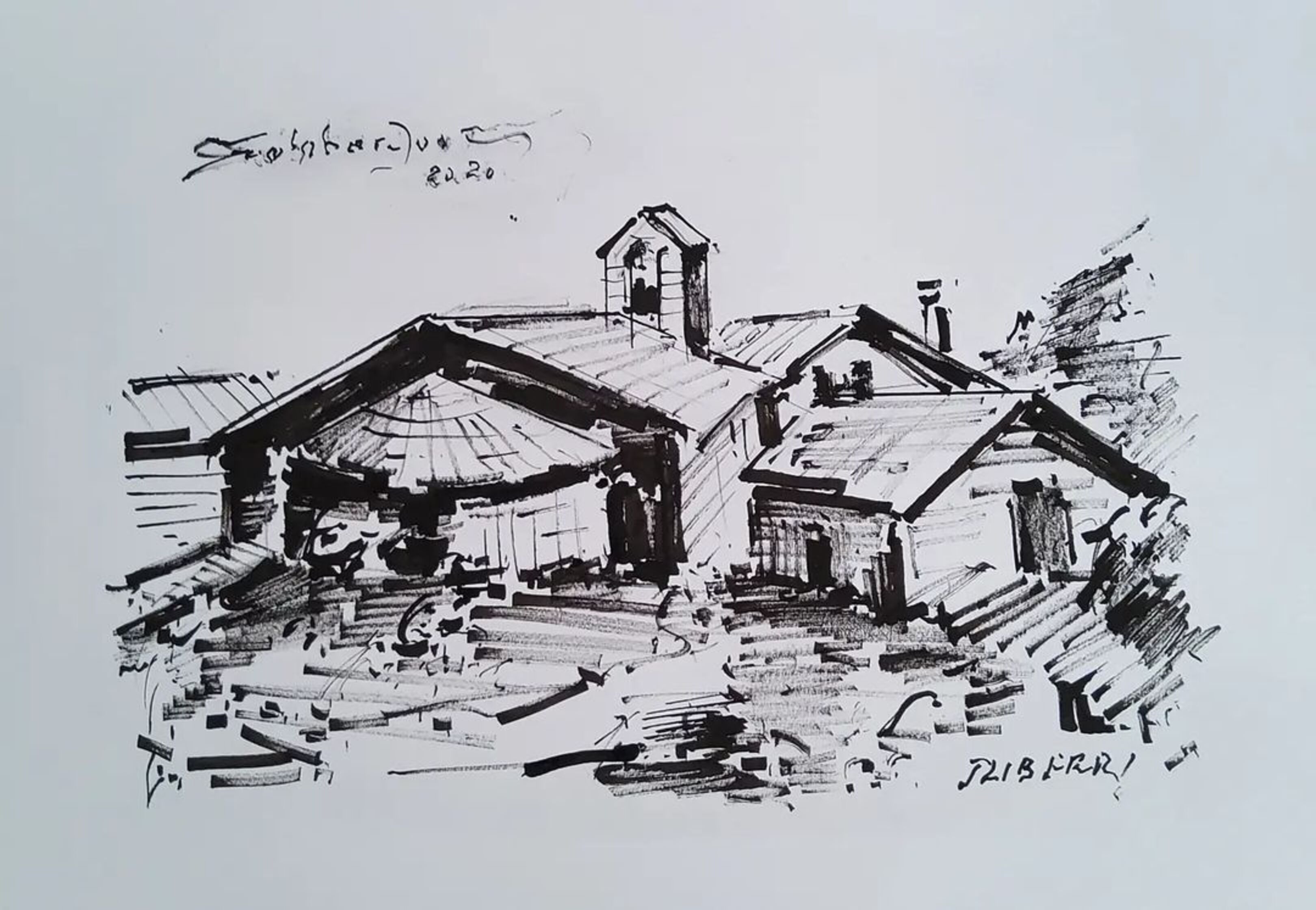 Dibuix a canya amb tinta xinesa de Juberri. Dibuix a canya amb tinta xinesa de Juberri.