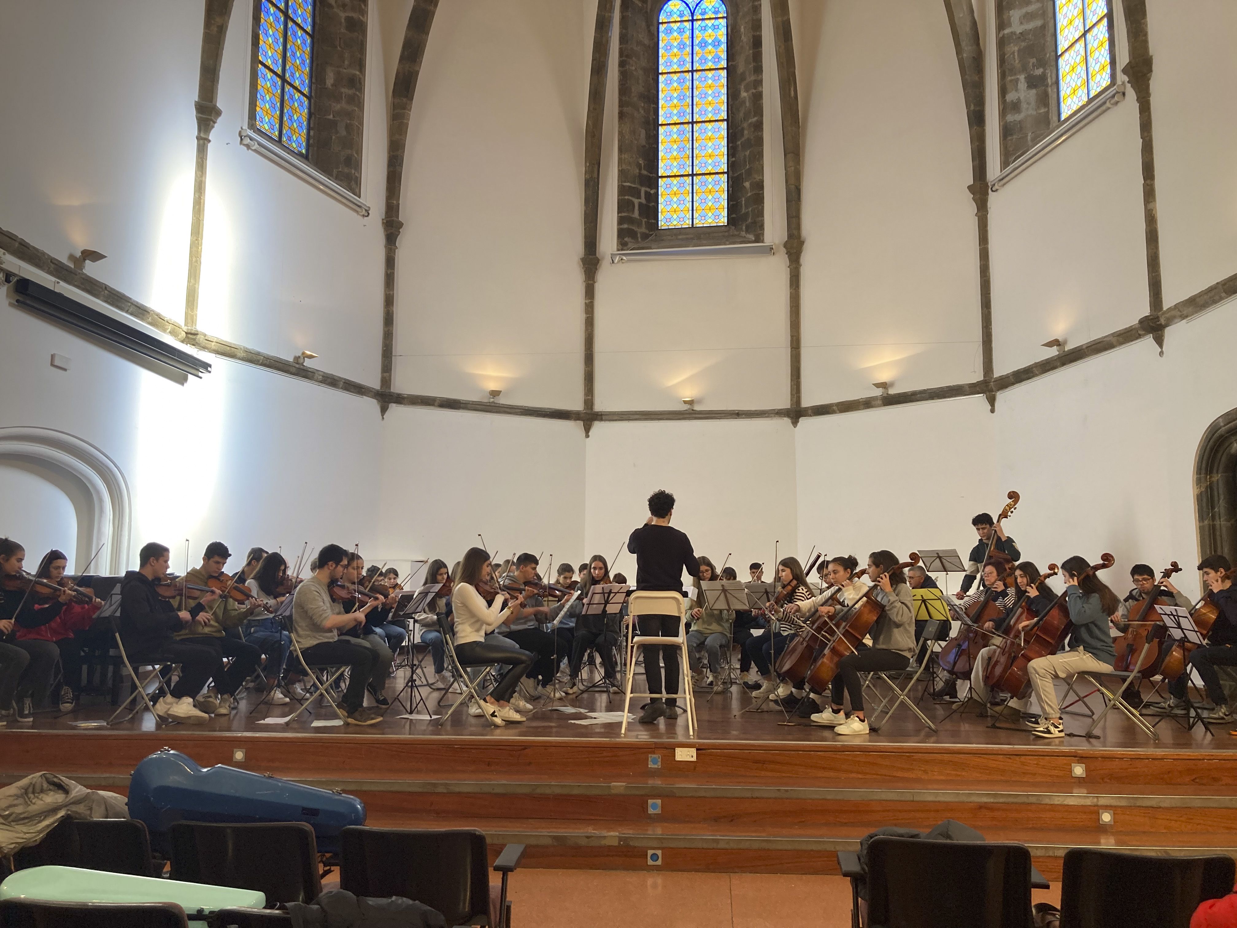 Un moment de l'assaig d'aquest dissabte.