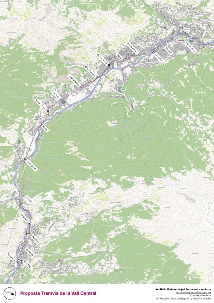 Mapa Tramvia Vall Central 1.2
