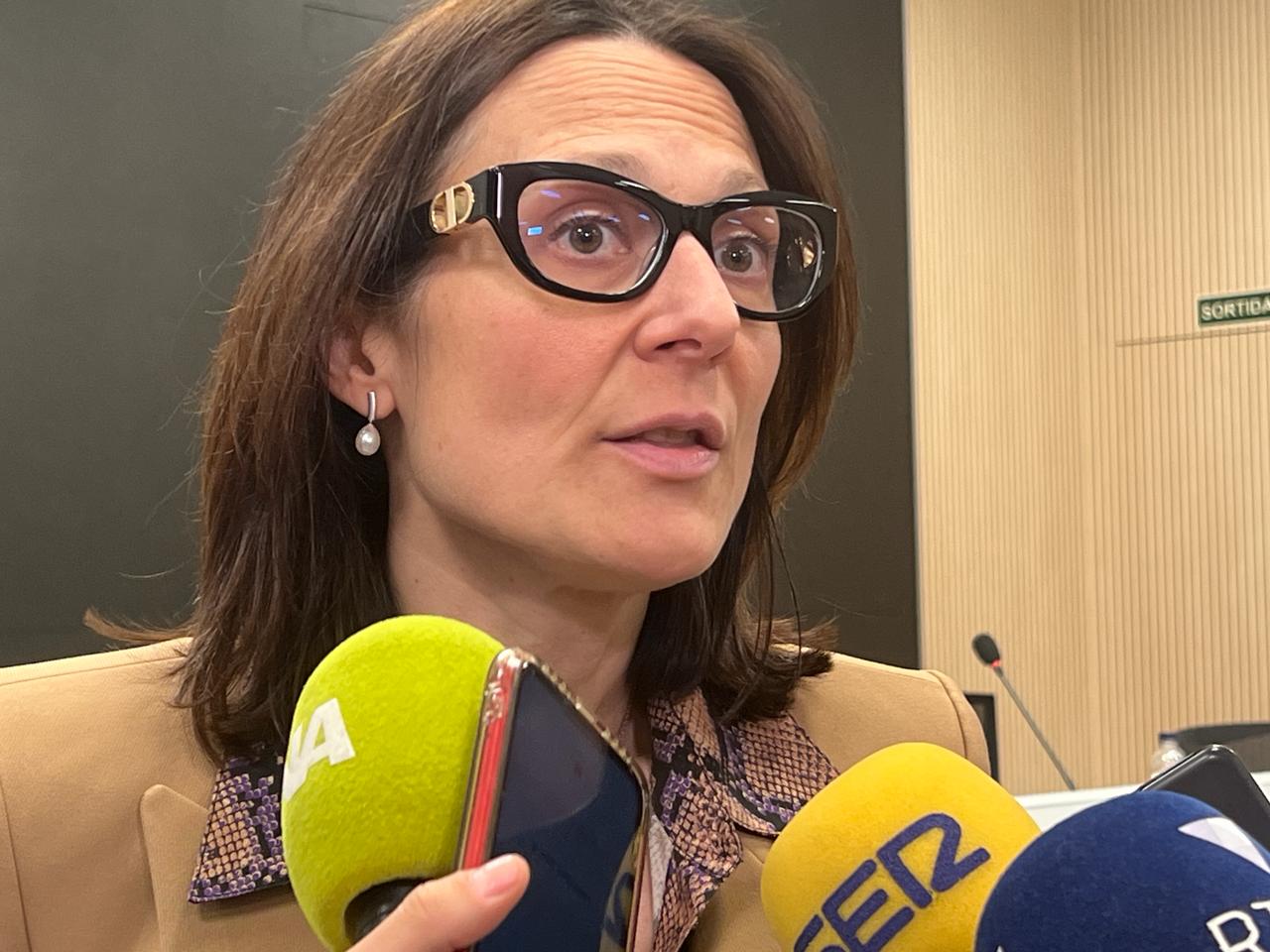 La ministra de Justícia i Interior, Ester Molné, després de l'acte d'obertura de l'Any Judicial.