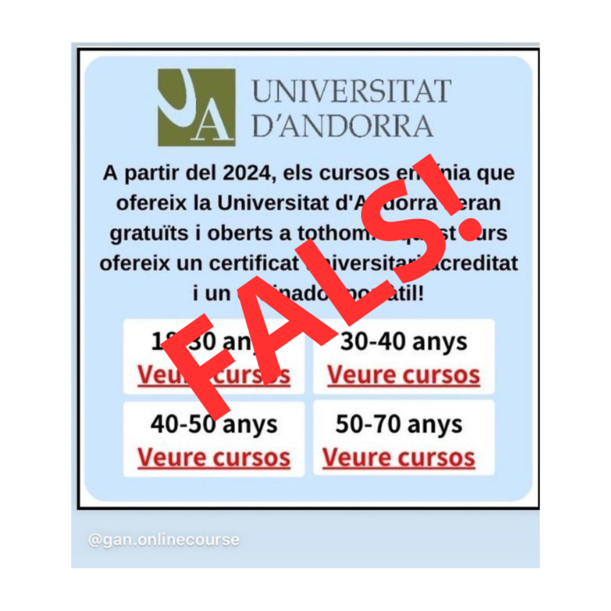 L'intent de suplantació d'identitat a l'Ud'A. L'intent de suplantació d'identitat a l'Ud'A.