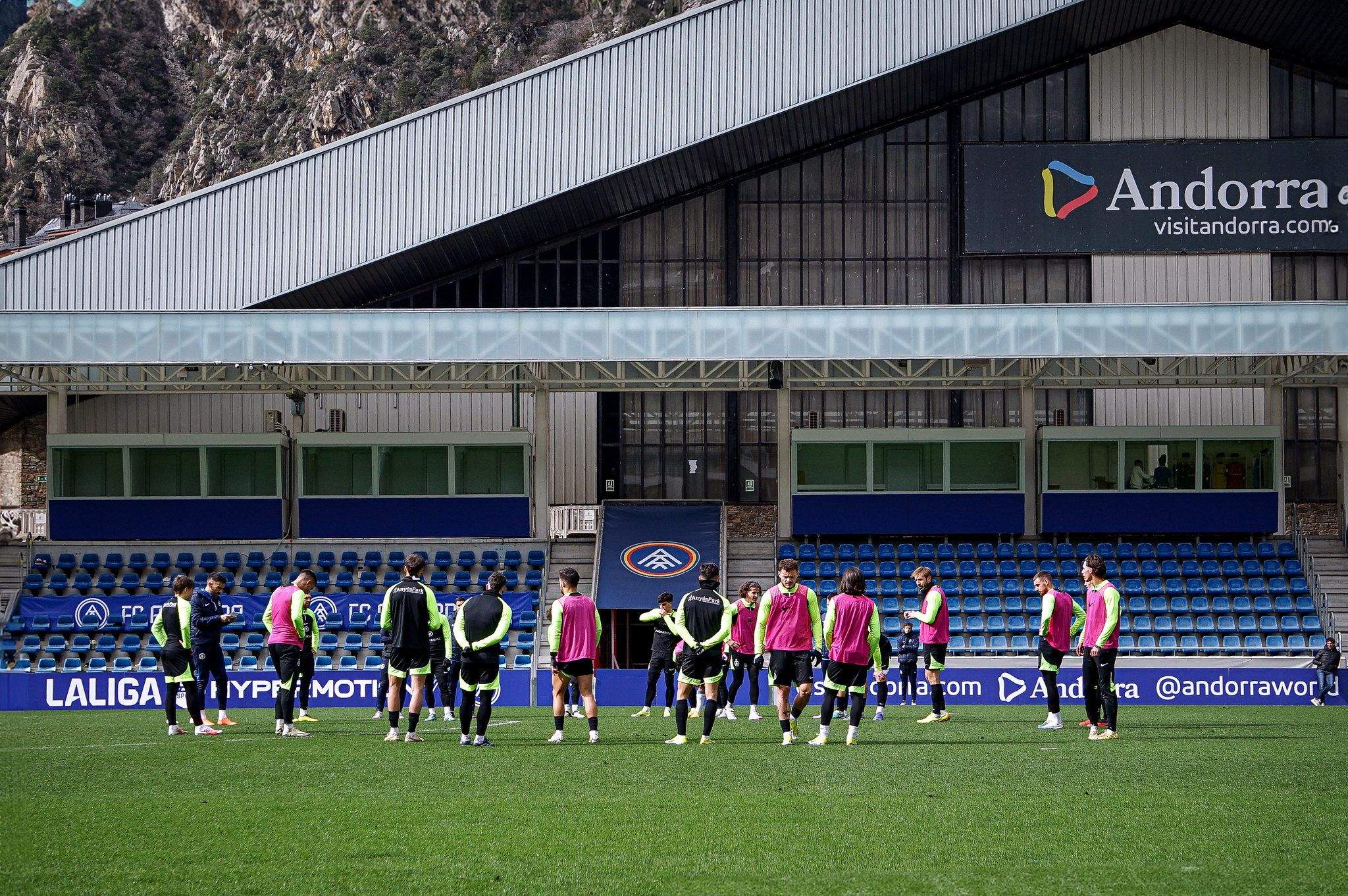 L'Andorra, exercitant-se al Nacional durant aquesta aturada.