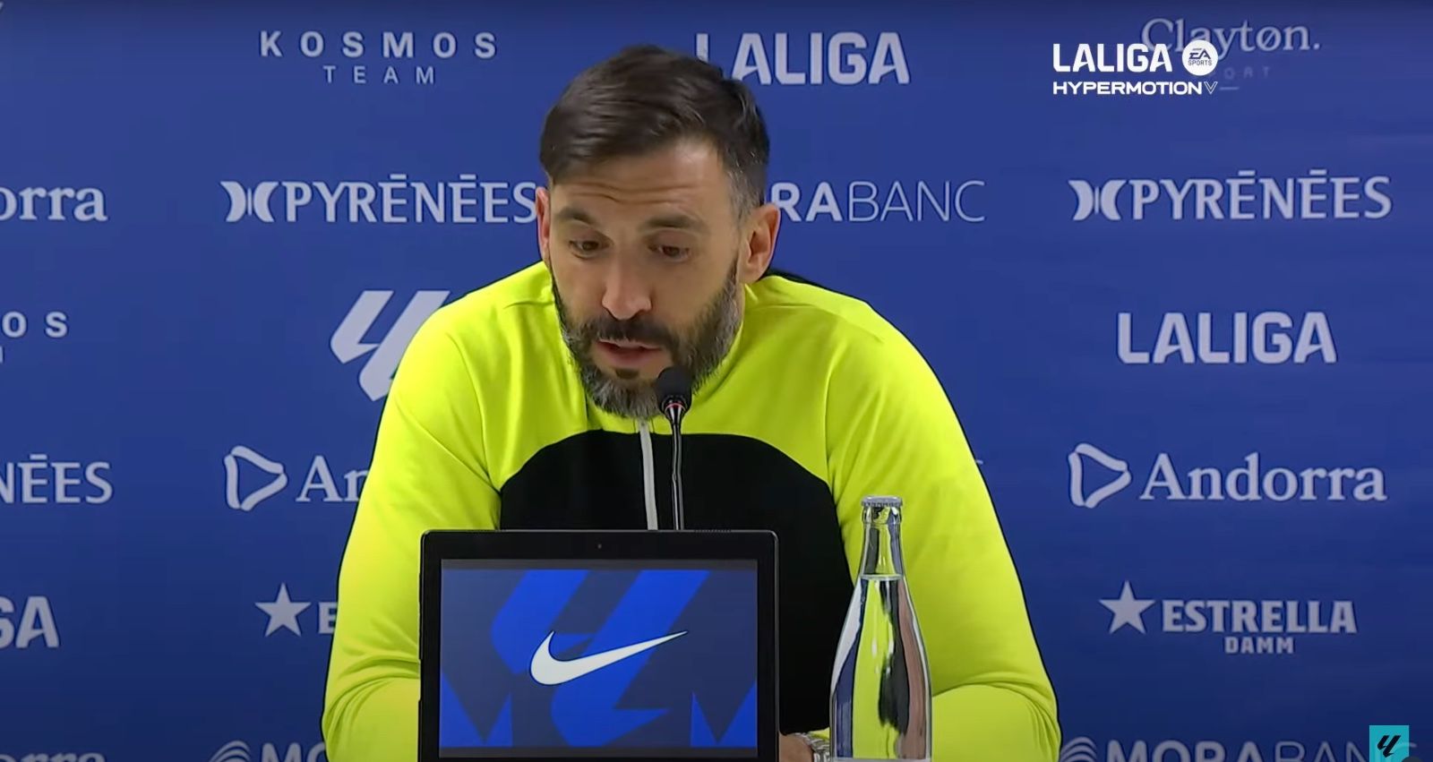Eder Sarabia, en la roda de premsa posterior a la victòria de l'Andorra.