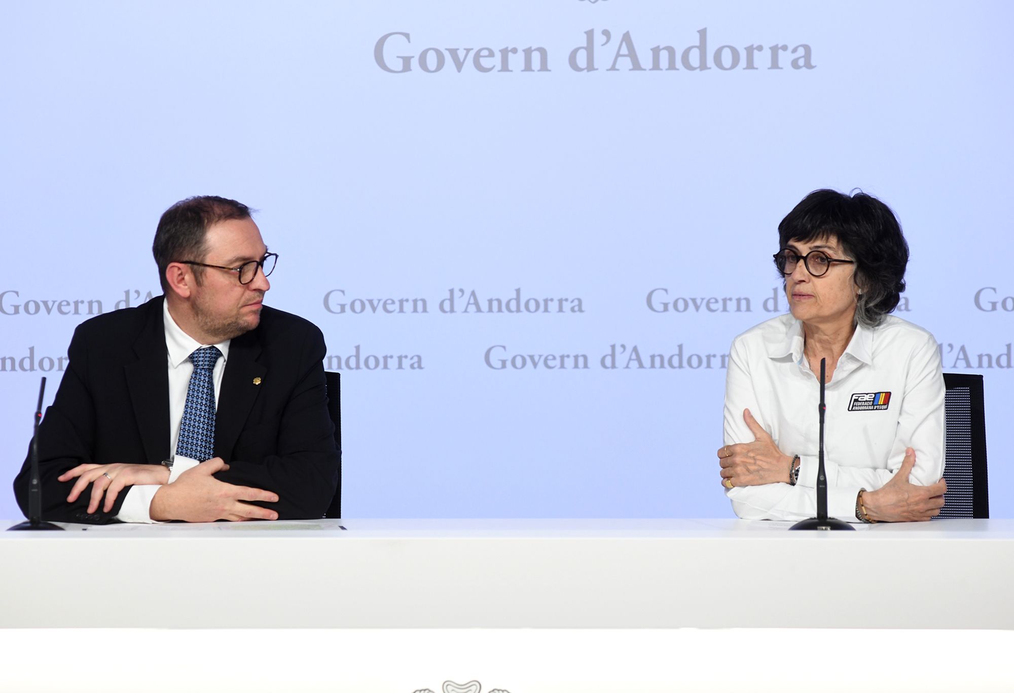 Bardina i Santuré durant la roda de premsa.