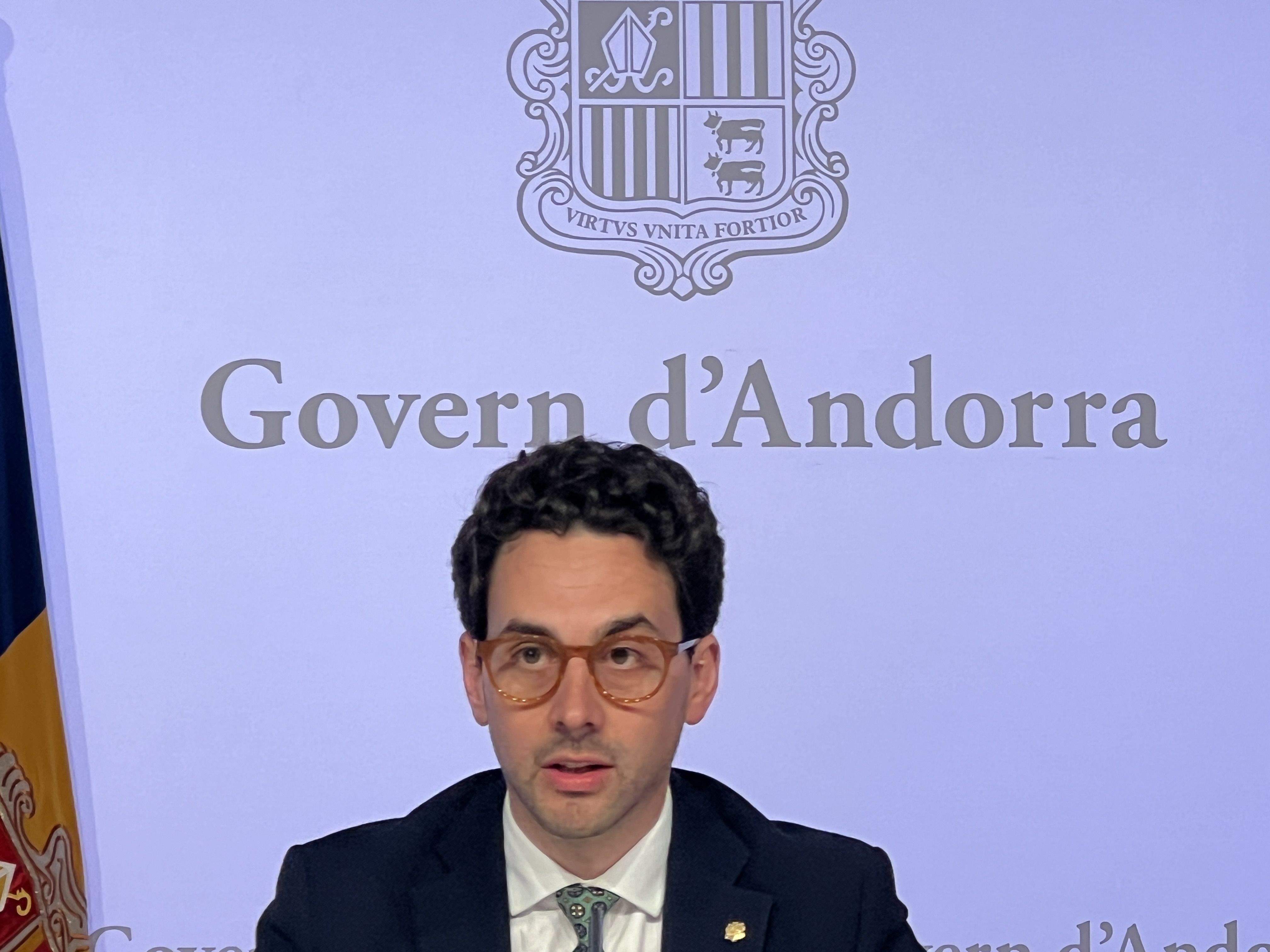 El ministre Guillem Casal durant la compareixença d'aquesta tarda. El ministre Guillem Casal durant la compareixença d'aquesta tarda.