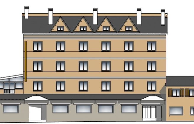 Representació de com quedara la part exterior de l'edifici.