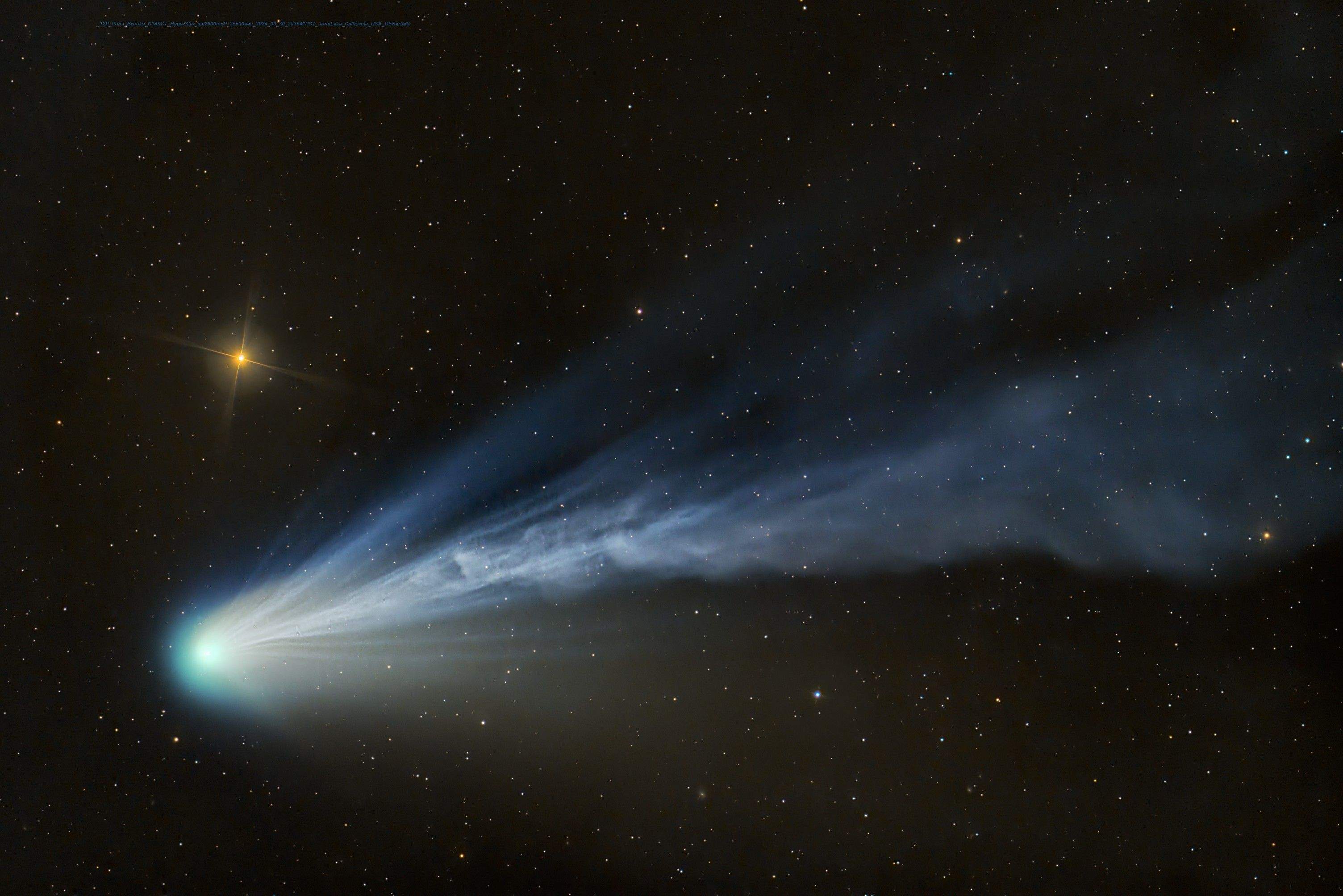 El cometa 12P/Pons-Brooks fotografiat des del Llac June als Estats-Units la nit del 30 de Març - Crèdit: Dan Bartlett -- La portaveu del Sindicat, Rebeca Bonache.