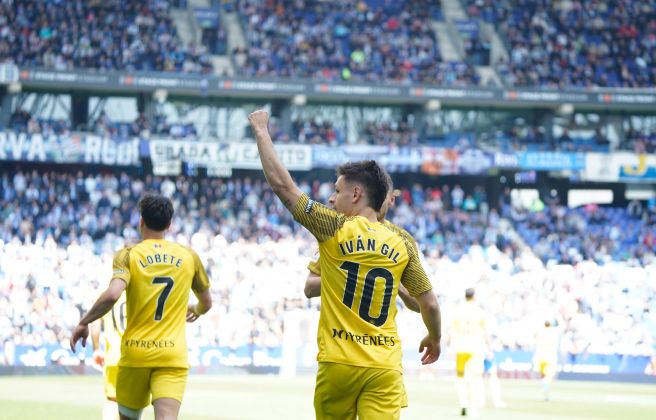 El MVP del partit, Iván Gil, celebrant el gol de l'FC Andorra.