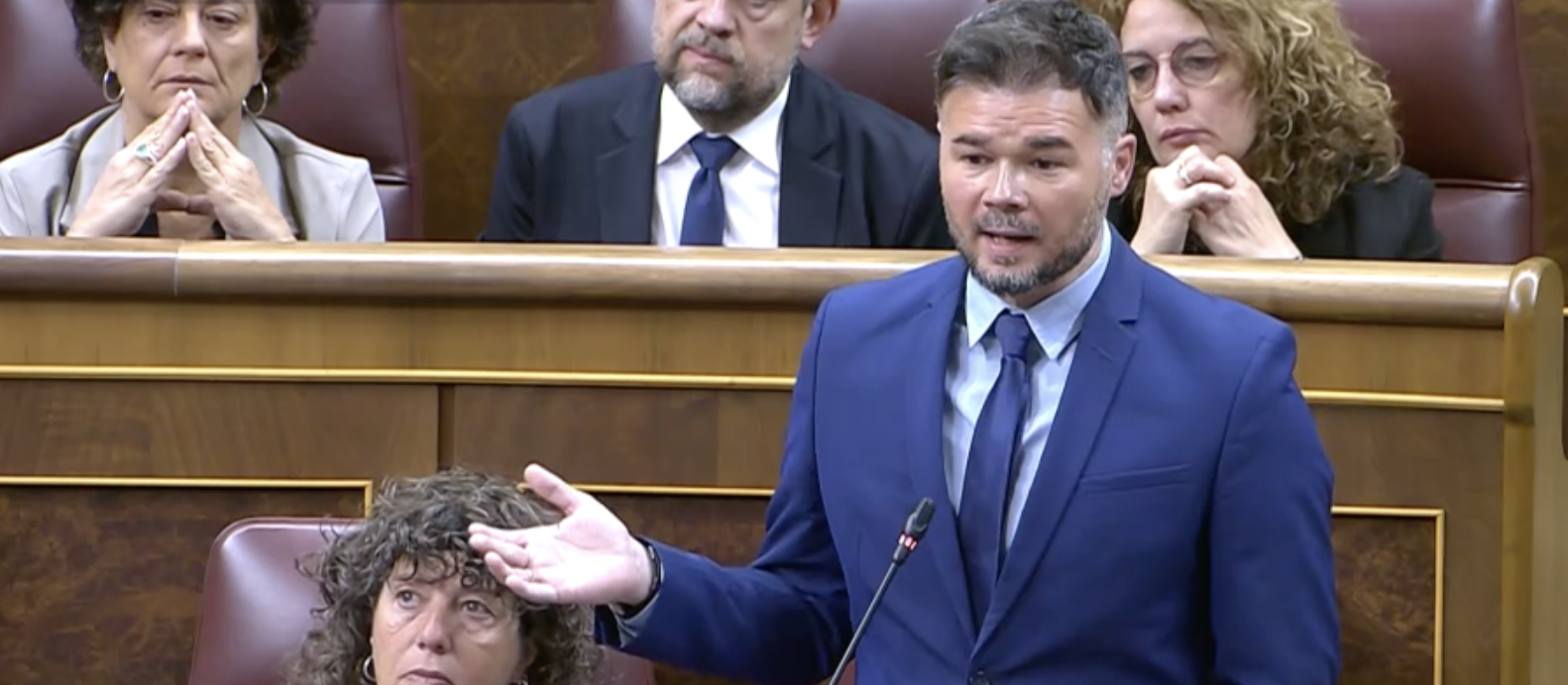 Gabriel Rufián aquest dimecres en el seu escó del Congrés.
