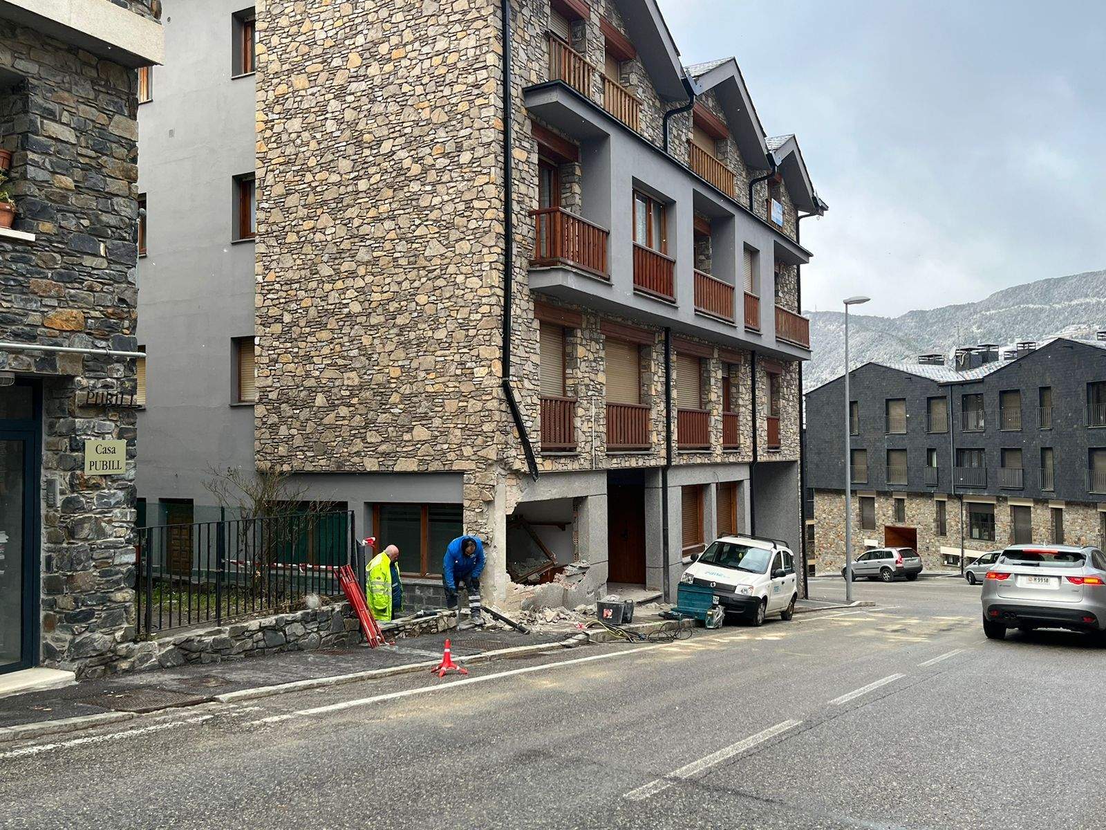 Lloc on va tenir l'accident en què va morir un gruista el 27 de febrer.