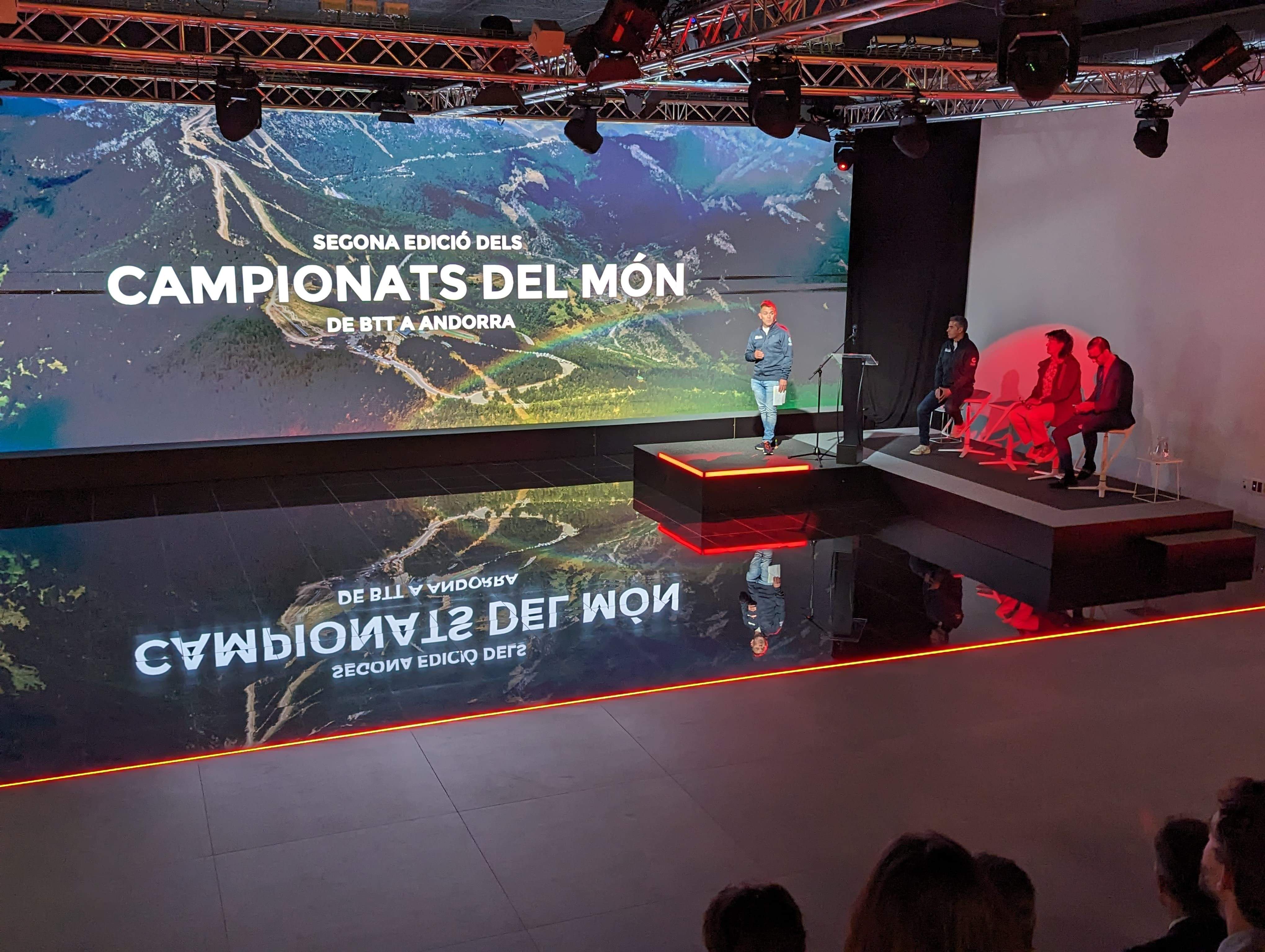 Josep Marticella durant la presentació de la campanya de comunicació dels Mundials de BTT.