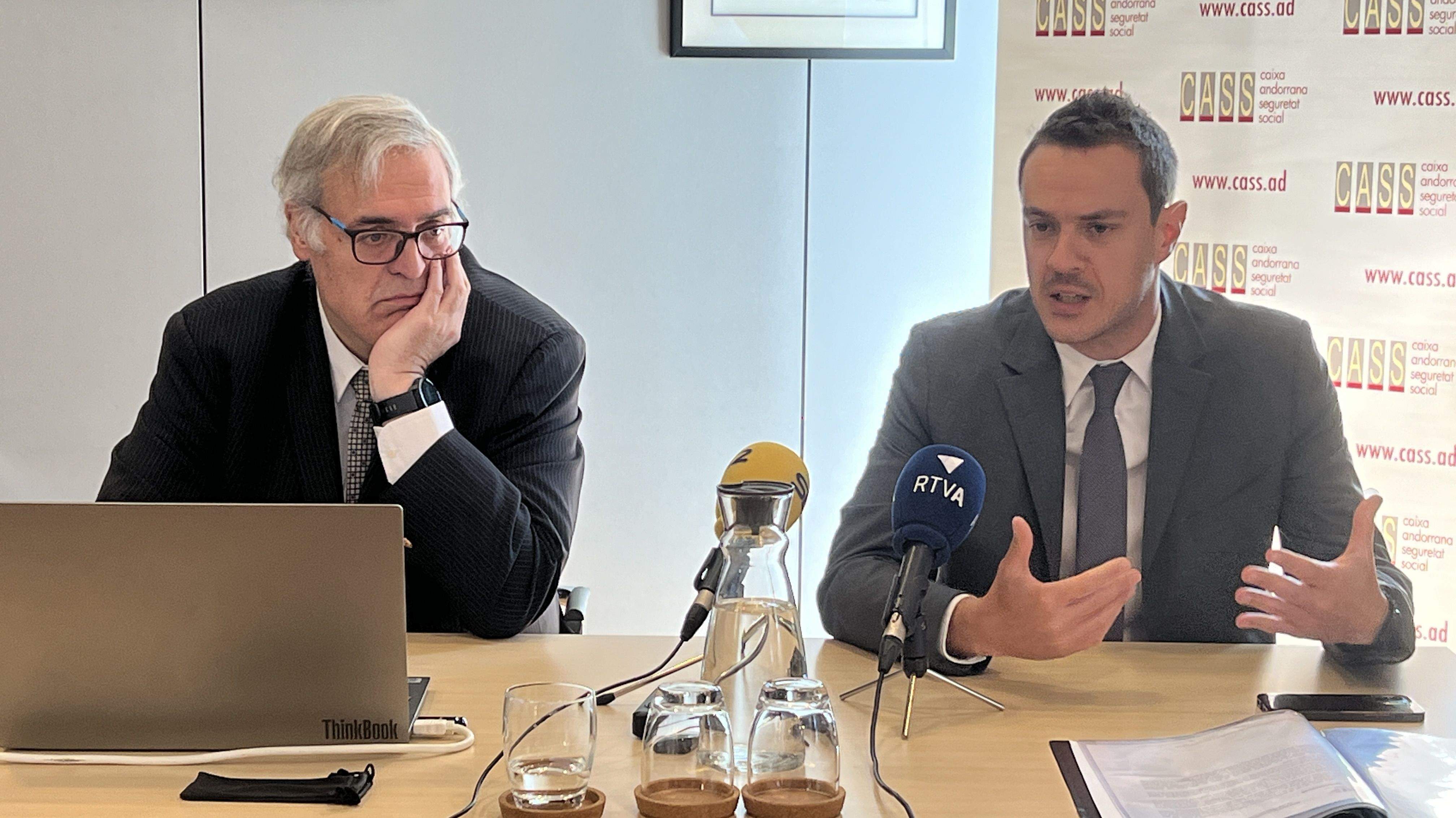 Jacint Risco i Marc Galabert durant la compareixença.